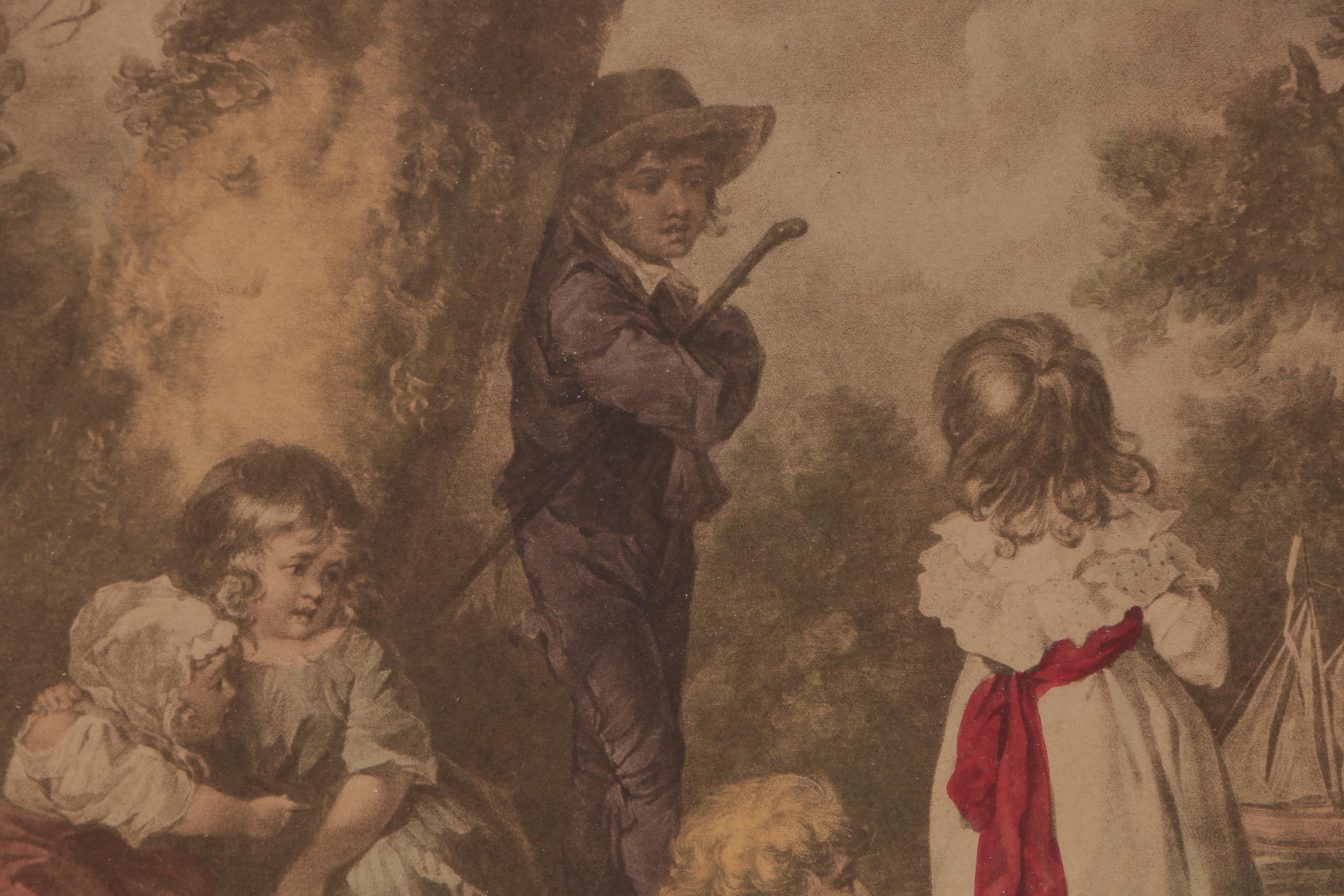 Hand-Colored Rotogravure after George Morland "Juvenile Navigators"