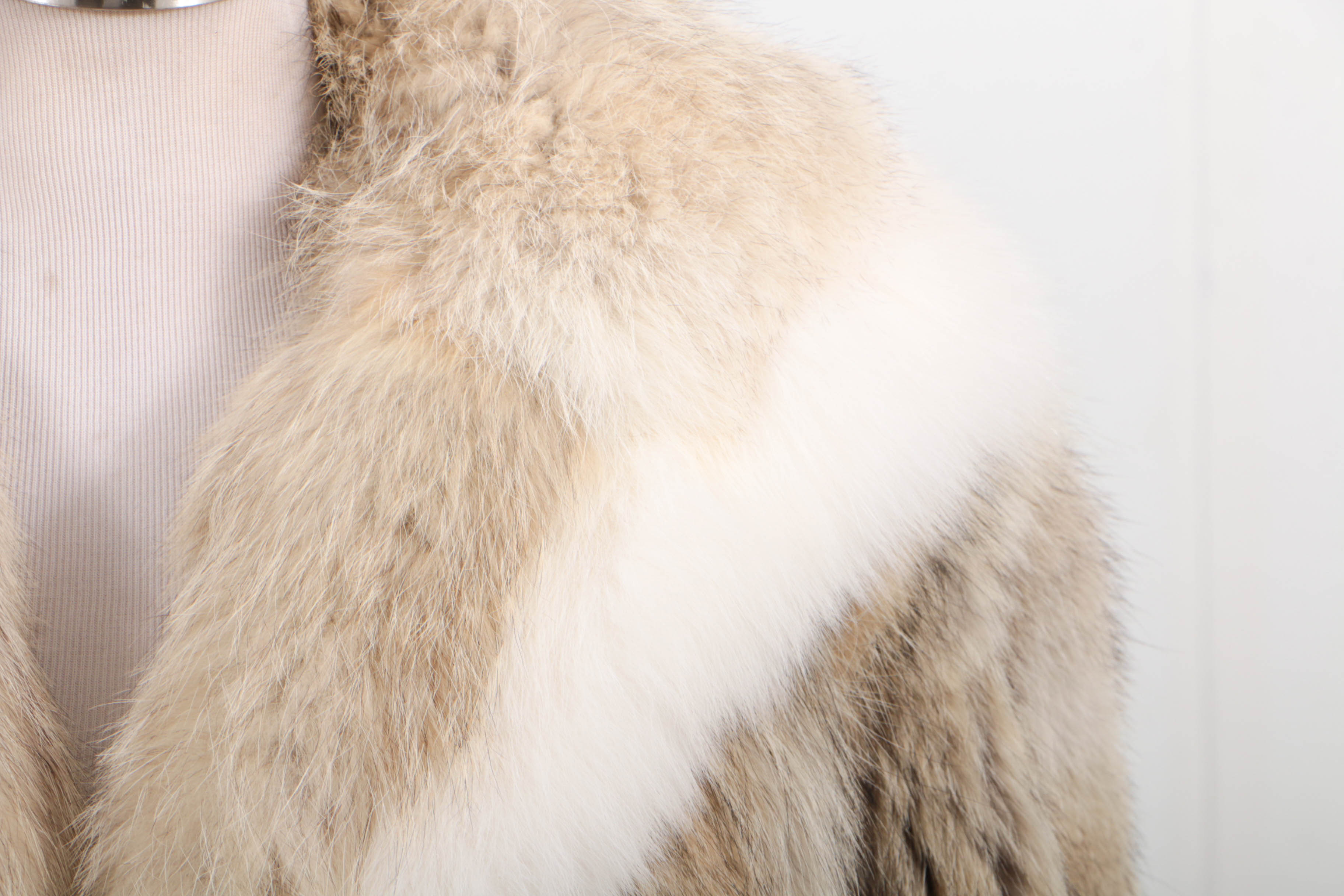 Coyote And Arctic White Fox Fur Hooded Parka