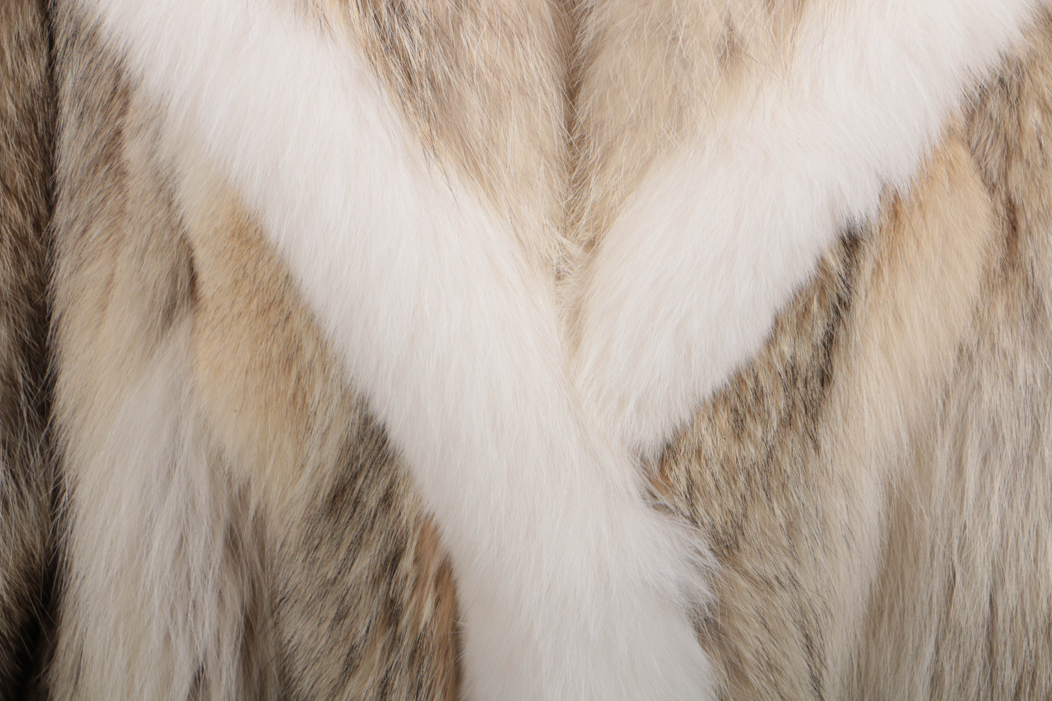 Coyote And Arctic White Fox Fur Hooded Parka