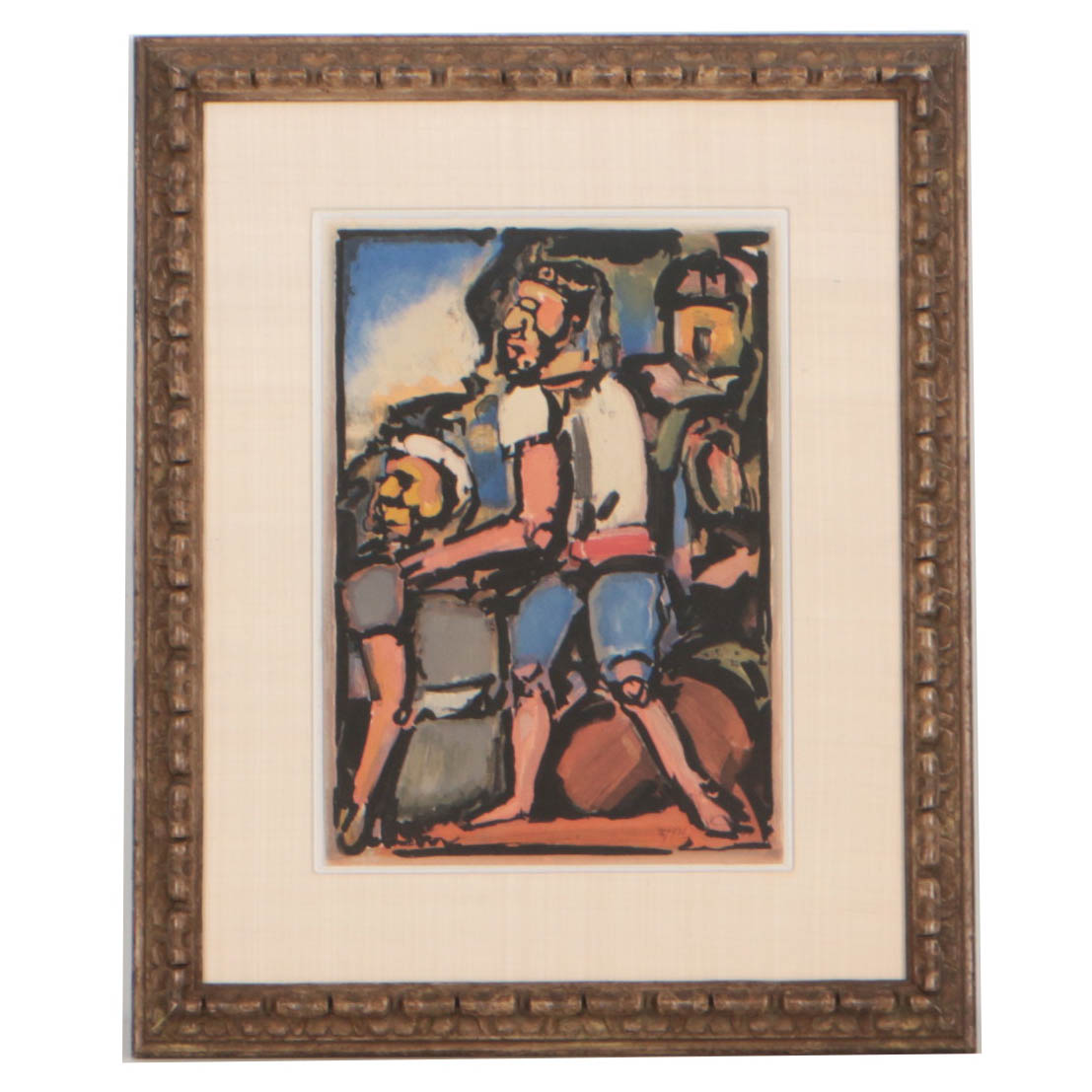 Georges Rouault 1936 Color Aquatint "Paysans"