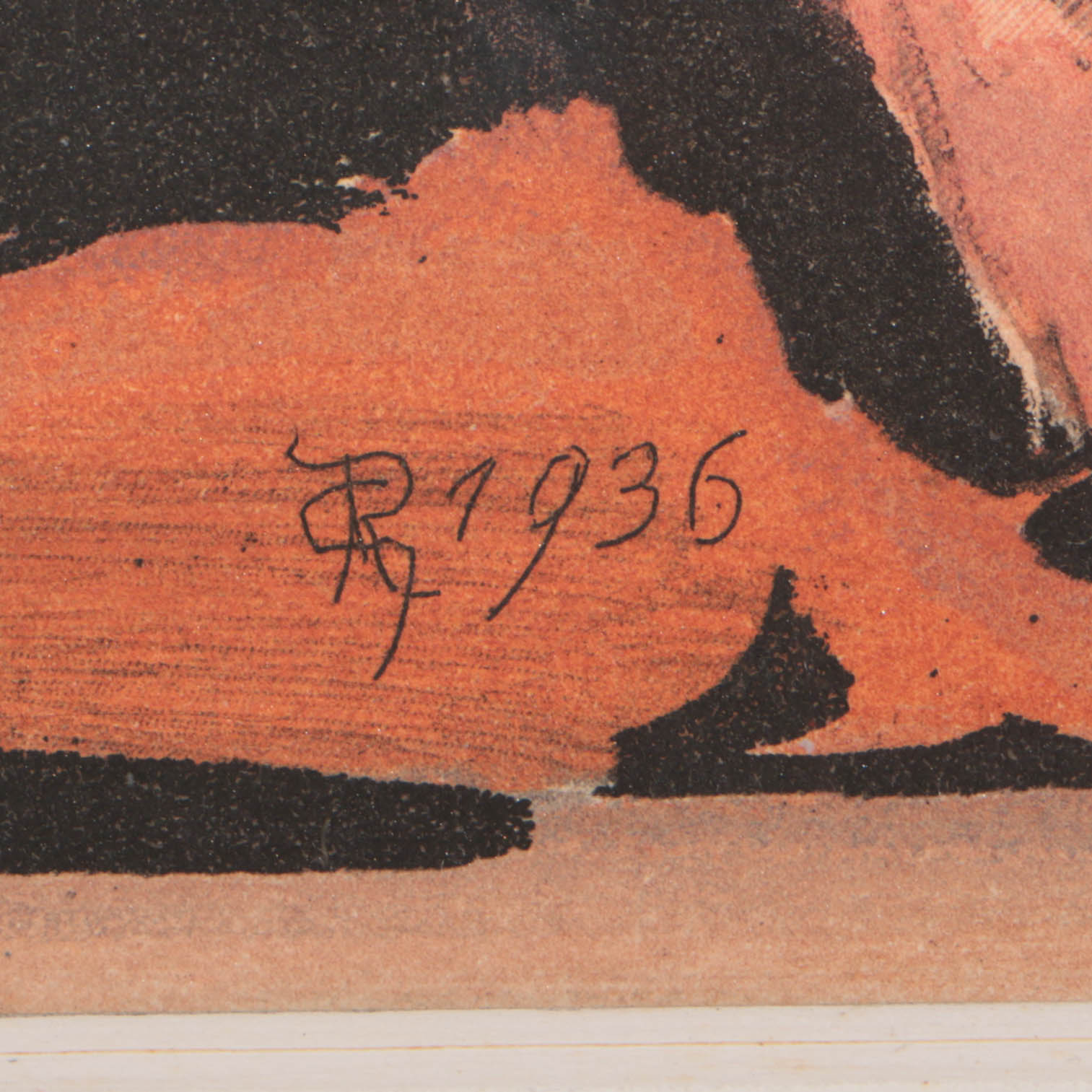 Georges Rouault 1936 Color Aquatint "Paysans"