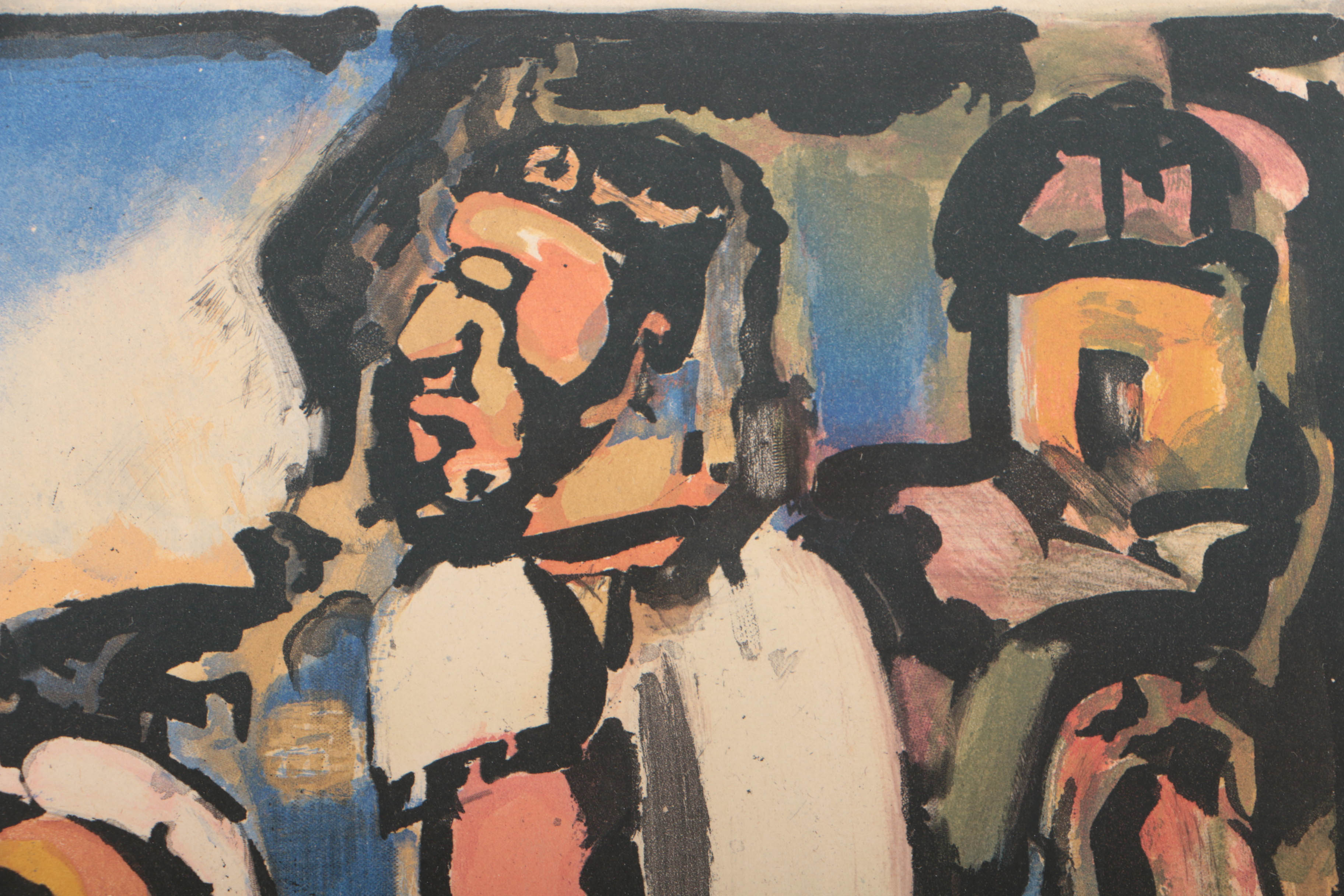 Georges Rouault 1936 Color Aquatint "Paysans"