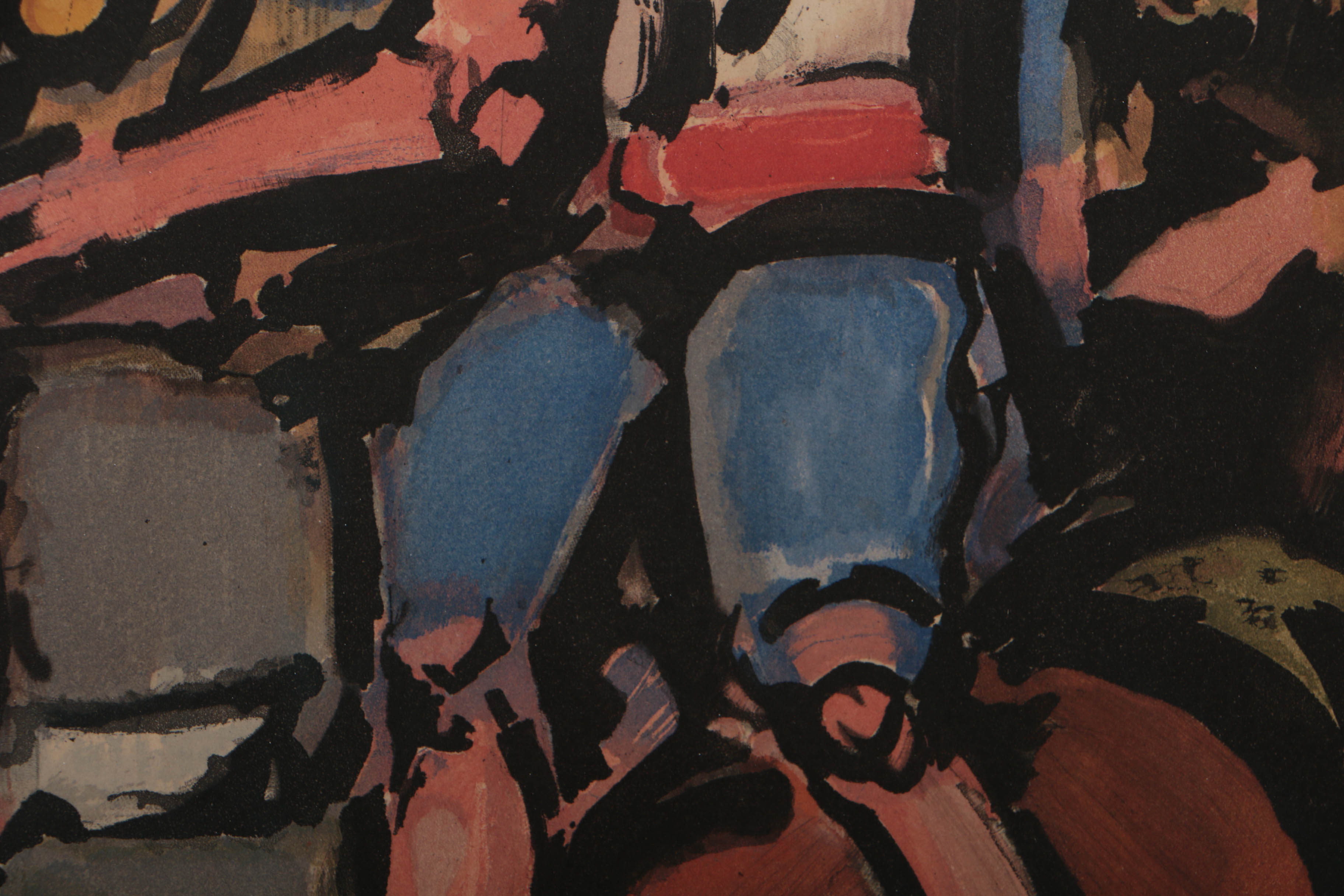 Georges Rouault 1936 Color Aquatint "Paysans"