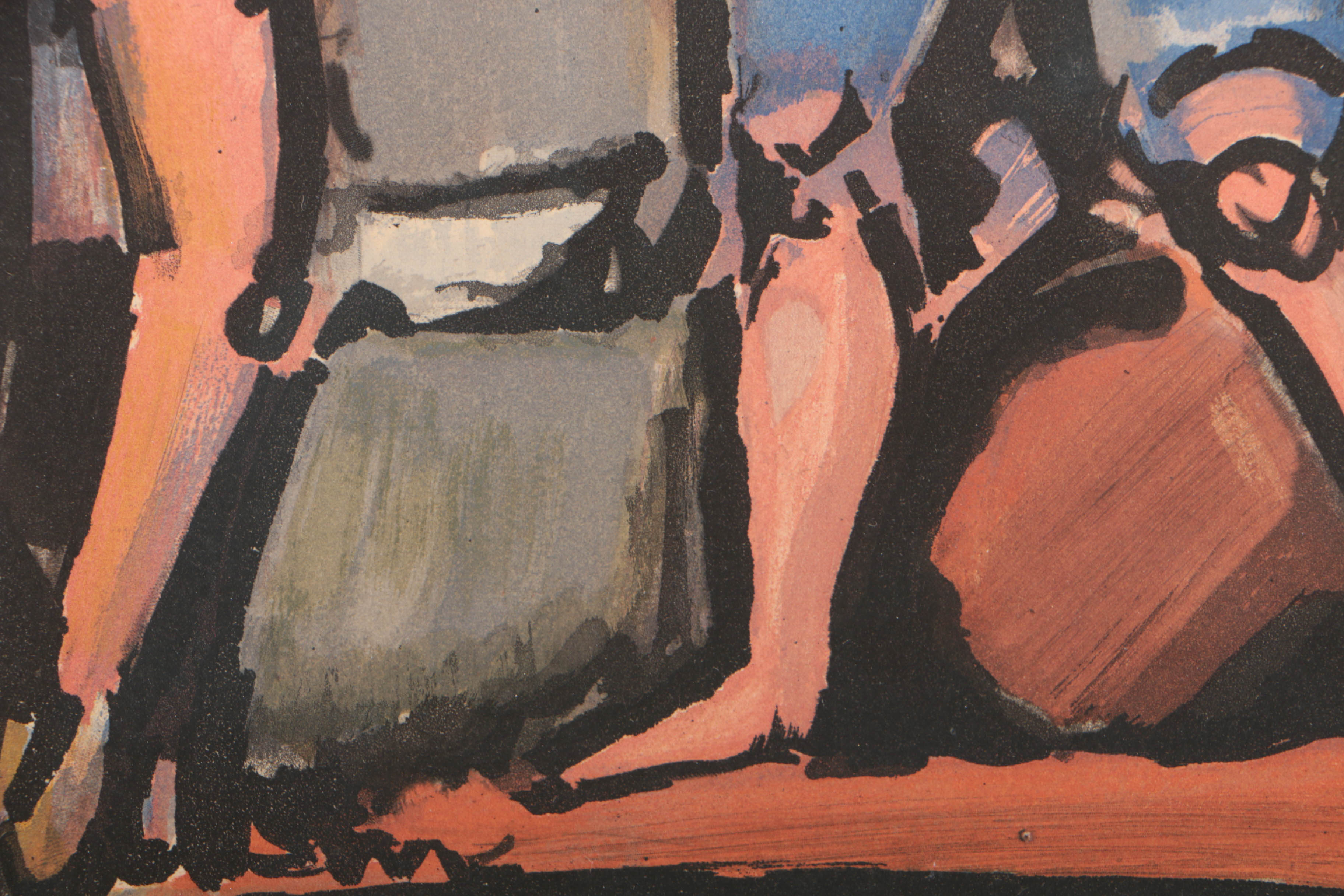 Georges Rouault 1936 Color Aquatint "Paysans"