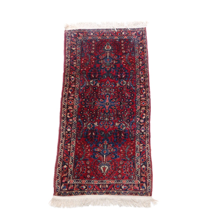 Hand-Knotted Persian Sarouk Accent Rug