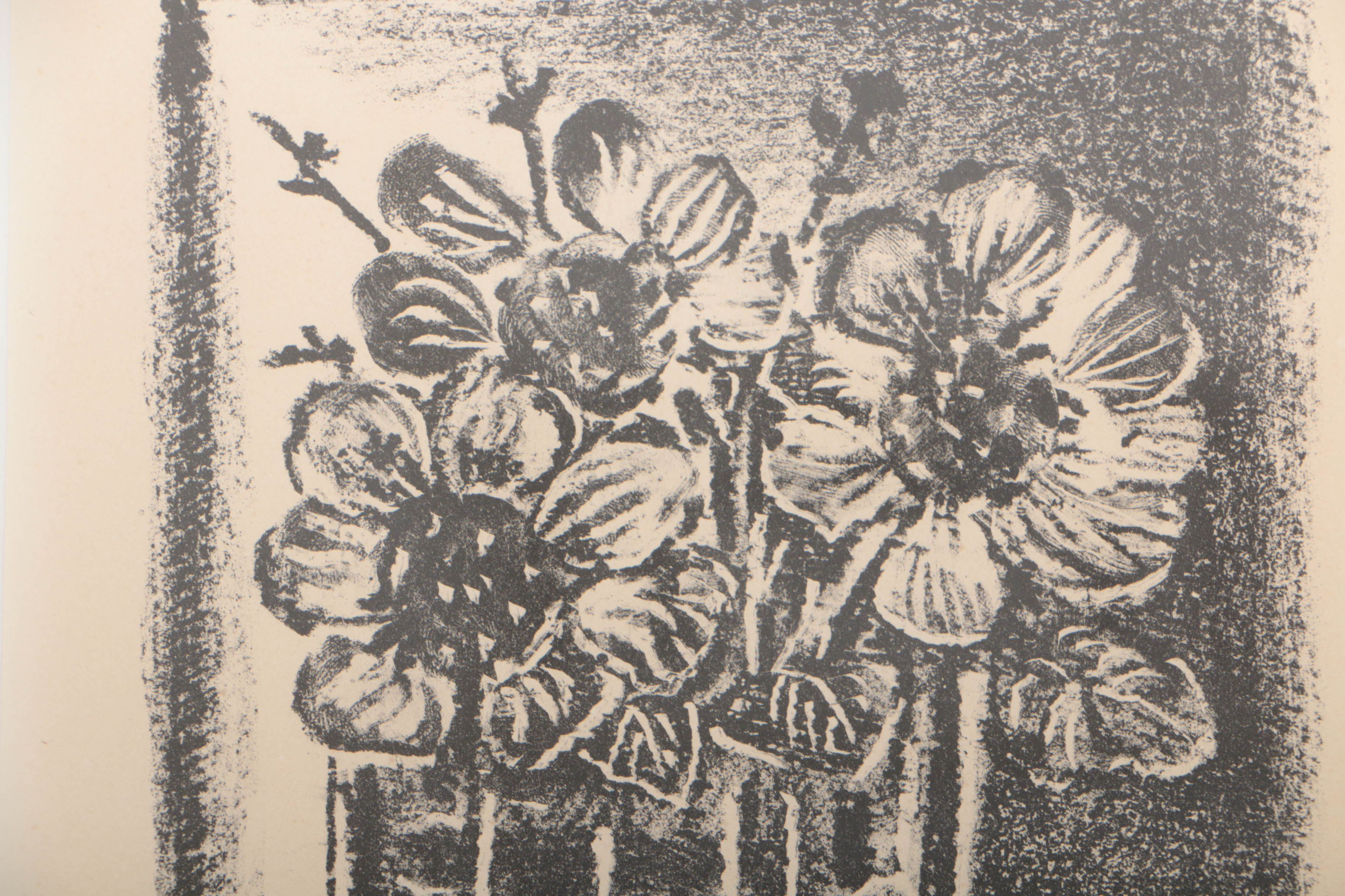 Pablo Picasso 1950 Transfer Lithograph "Fleurs dans un vase (sans la lettre)"