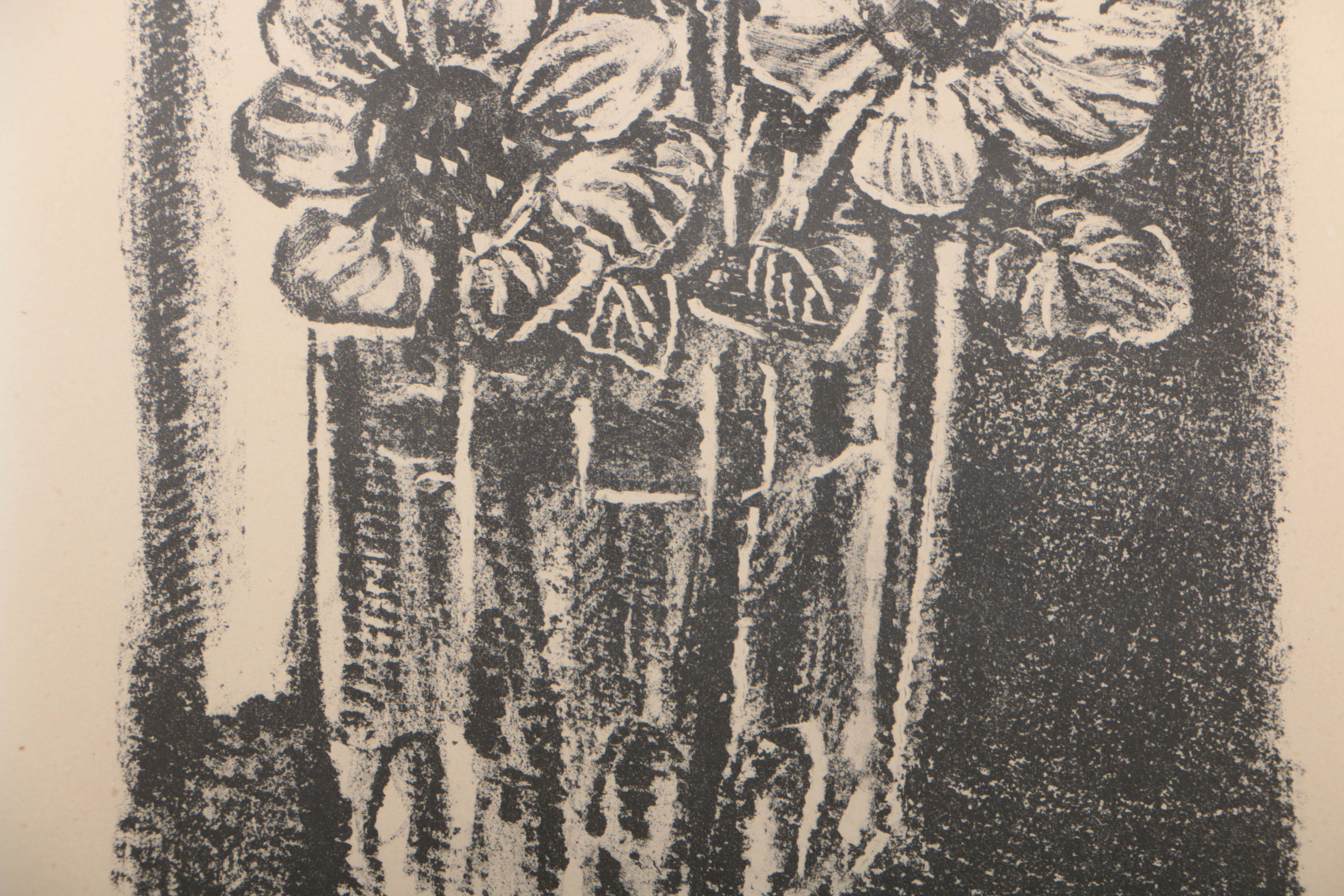 Pablo Picasso 1950 Transfer Lithograph "Fleurs dans un vase (sans la lettre)"
