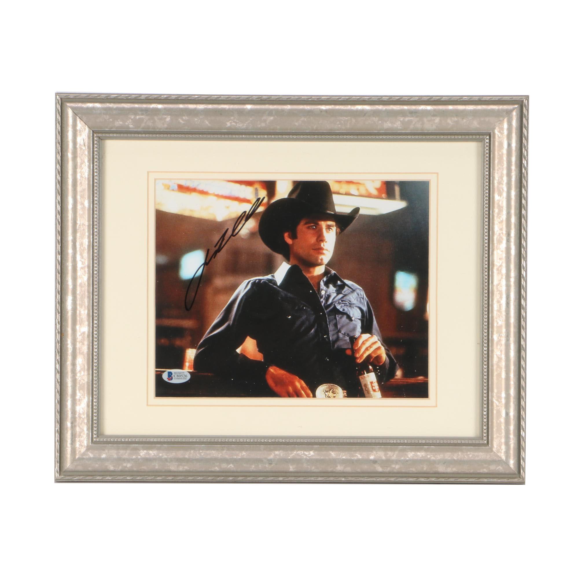 John Travolta Signed Blockbuster Movie "Urban Cowboy" Matted Framed Display COA