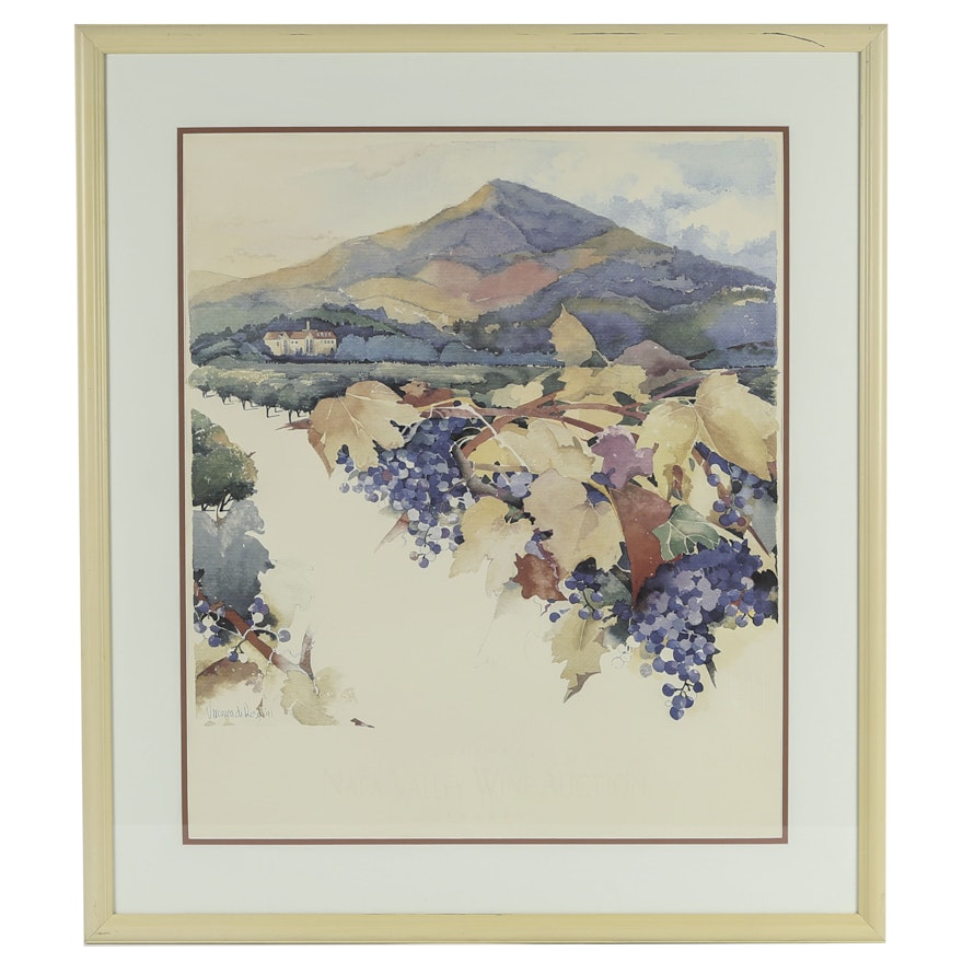 Offset Lithograph After Veronica di Rosi "Napa Valley Wine Auction"