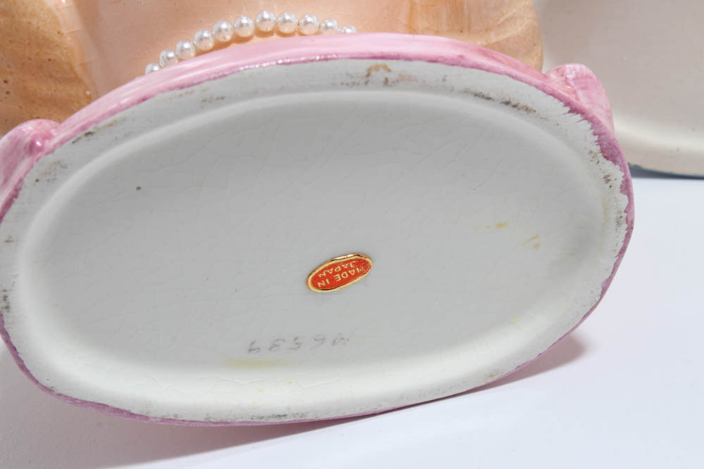 Lady Head Vases Including National Potteries, Bedford, Ohio