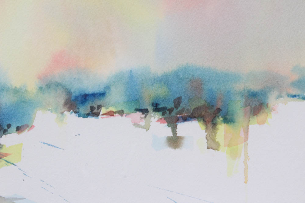 David Ruckman "Snowscape" Watercolor Painting