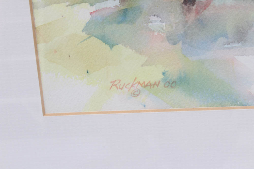 David Ruckman "Snowscape" Watercolor Painting