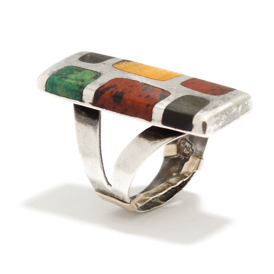 Quintin V Sterling Silver Gemstone Ring