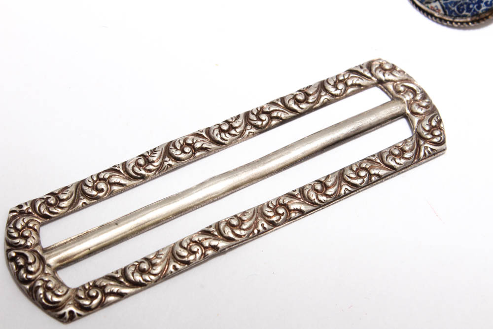 Vintage Sterling Silver Buckles and Brooch