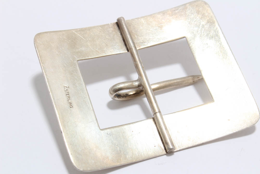 Vintage Sterling Silver Buckles and Brooch