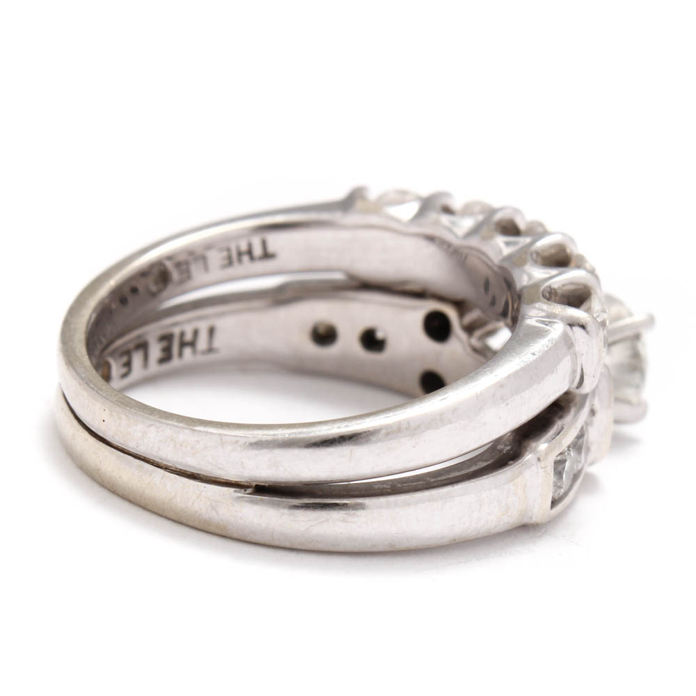 "The Leo" 14K White Gold and Platinum 1.76 CTW Diamond Wedding Ring Set