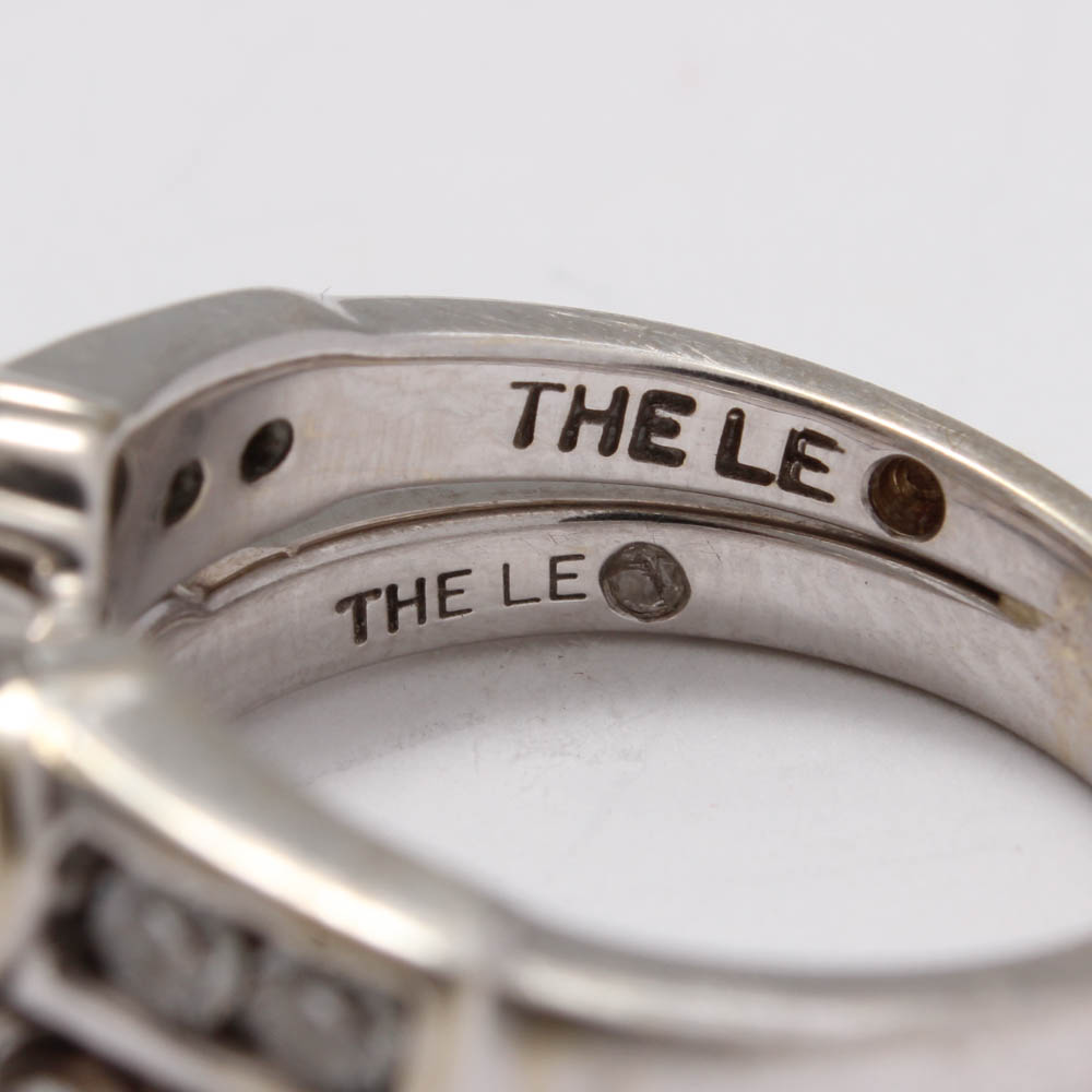 "The Leo" 14K White Gold and Platinum 1.76 CTW Diamond Wedding Ring Set