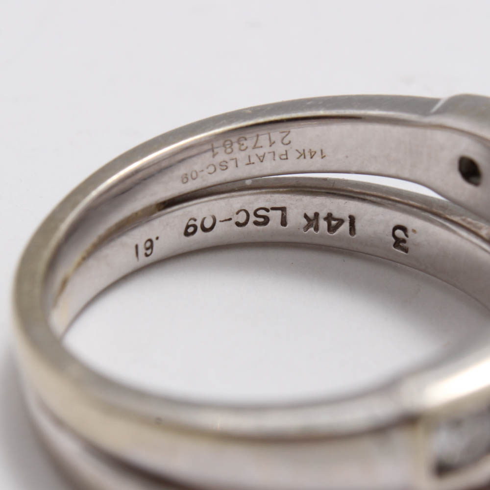 "The Leo" 14K White Gold and Platinum 1.76 CTW Diamond Wedding Ring Set