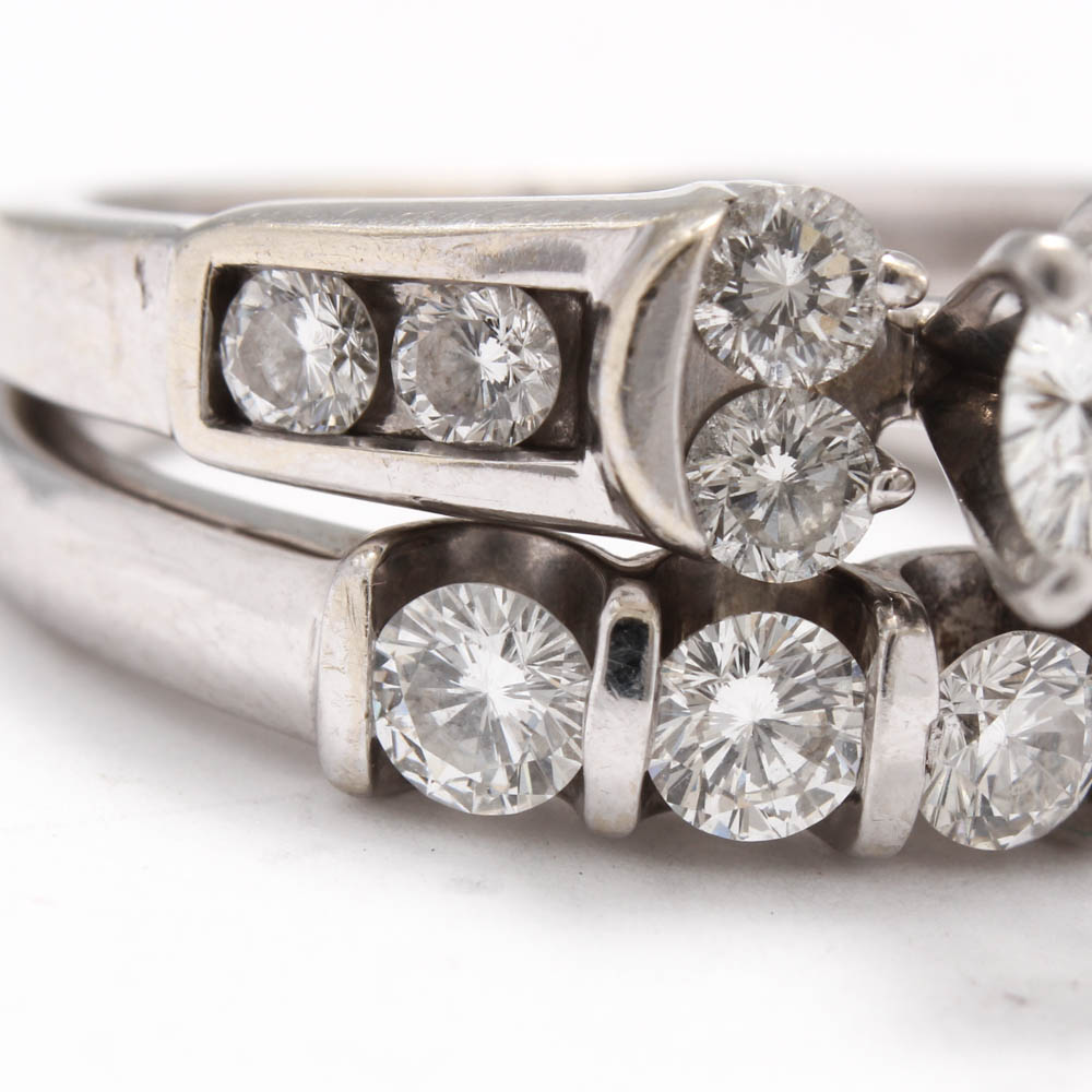 "The Leo" 14K White Gold and Platinum 1.76 CTW Diamond Wedding Ring Set