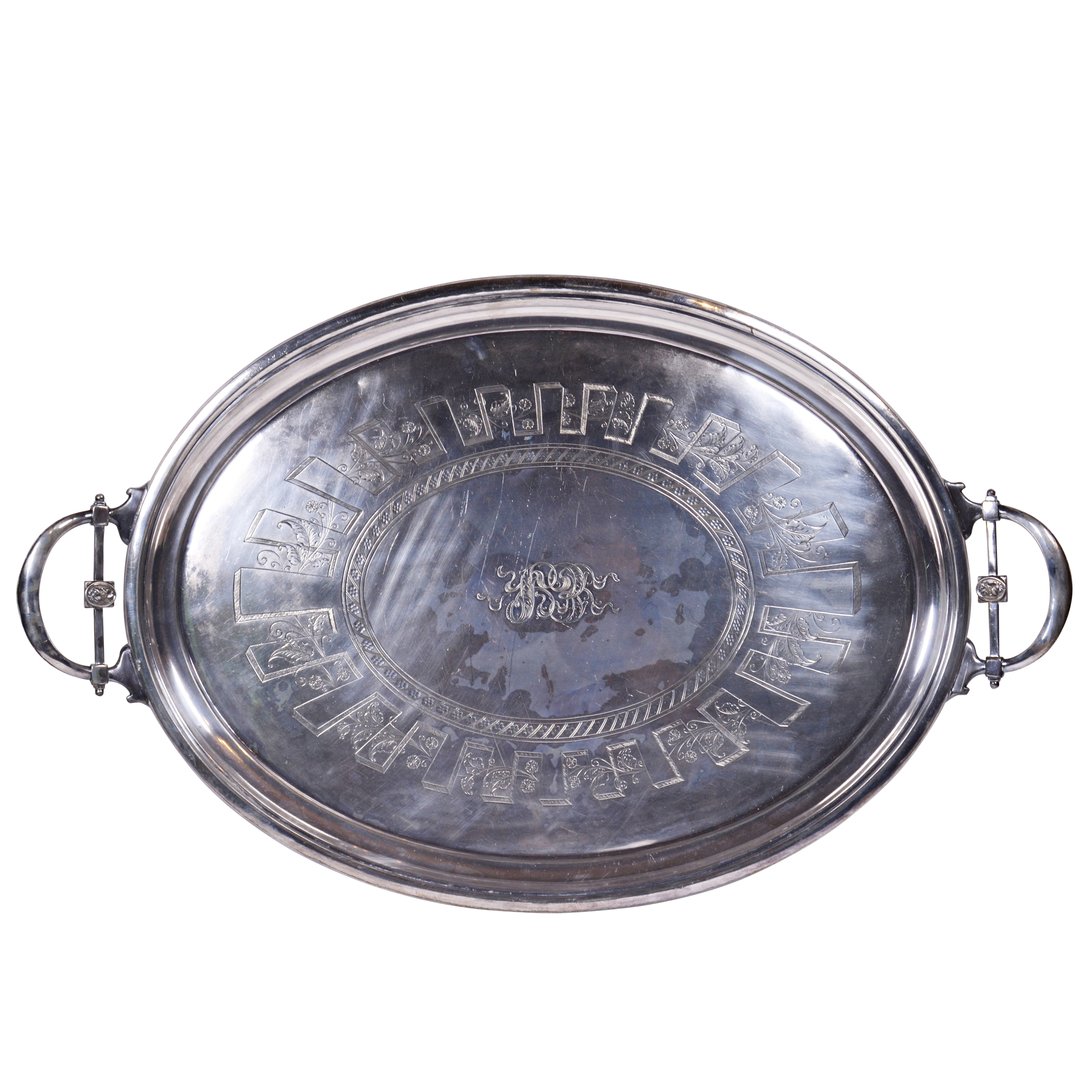 Antique Reed & Barton Silver Plate Neoclassical Design Serving Tray