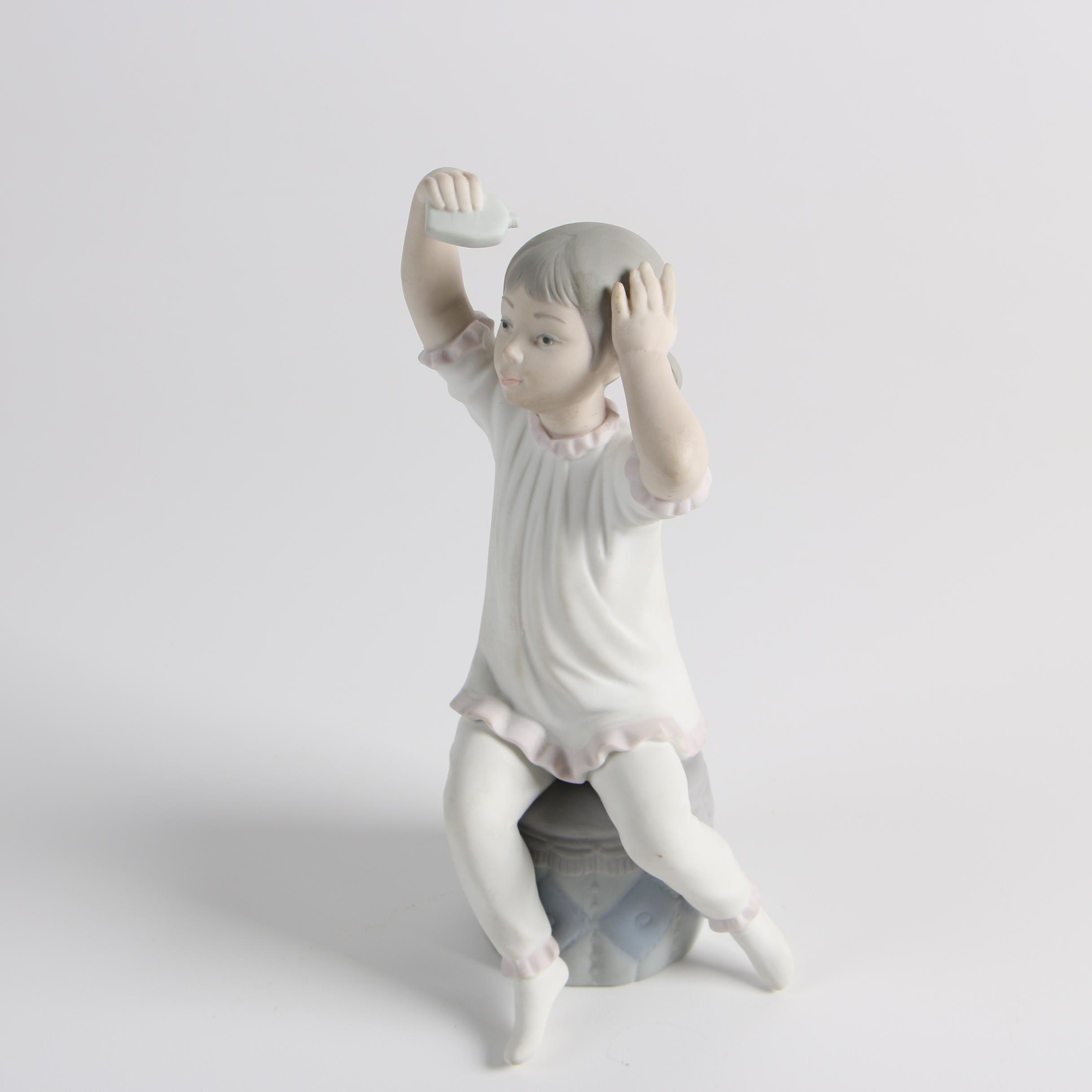 Lladró "Girl Shampooing" Bisque Figurine