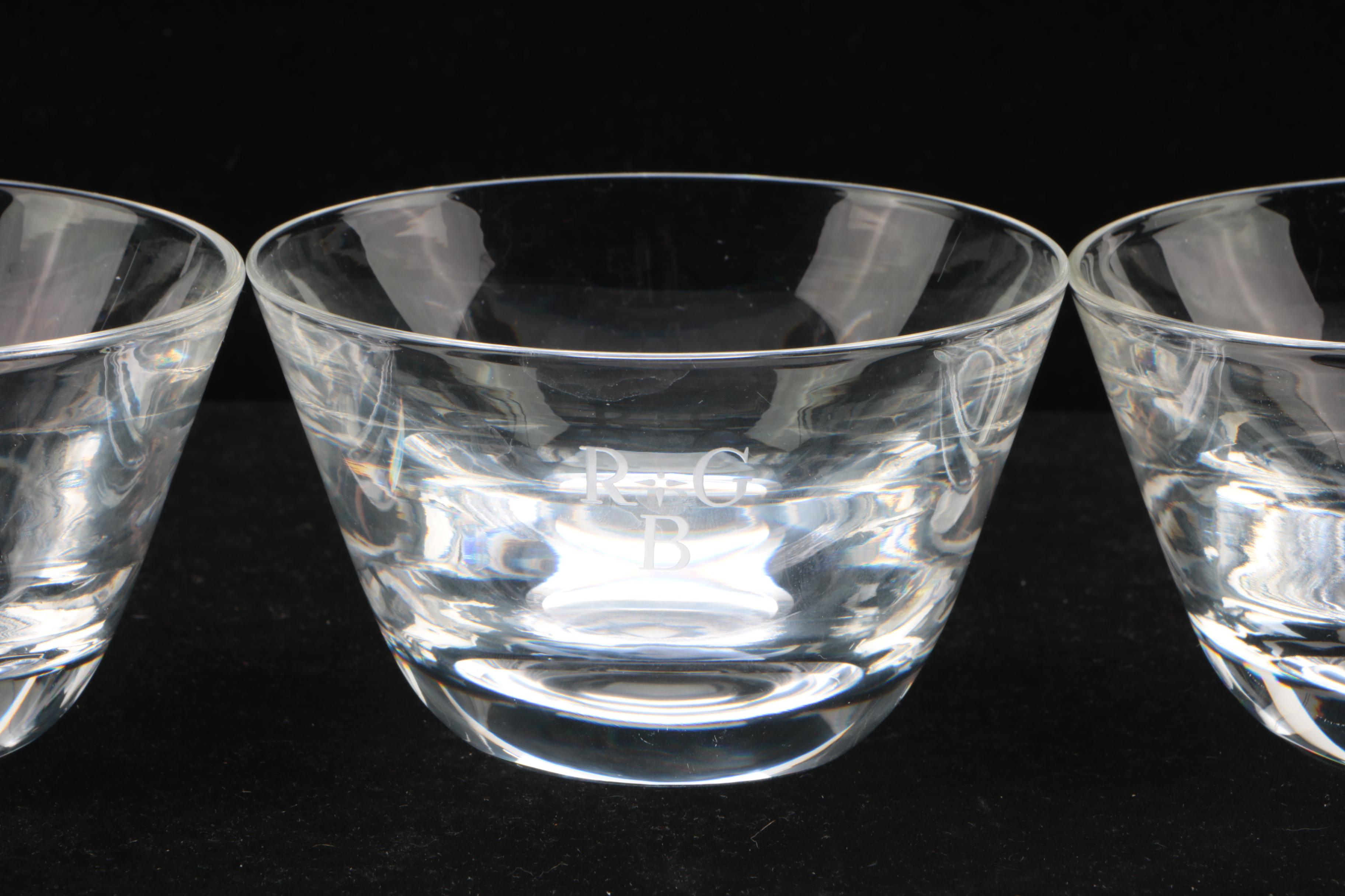 Steuben Glass Finger Bowls with Monograms
