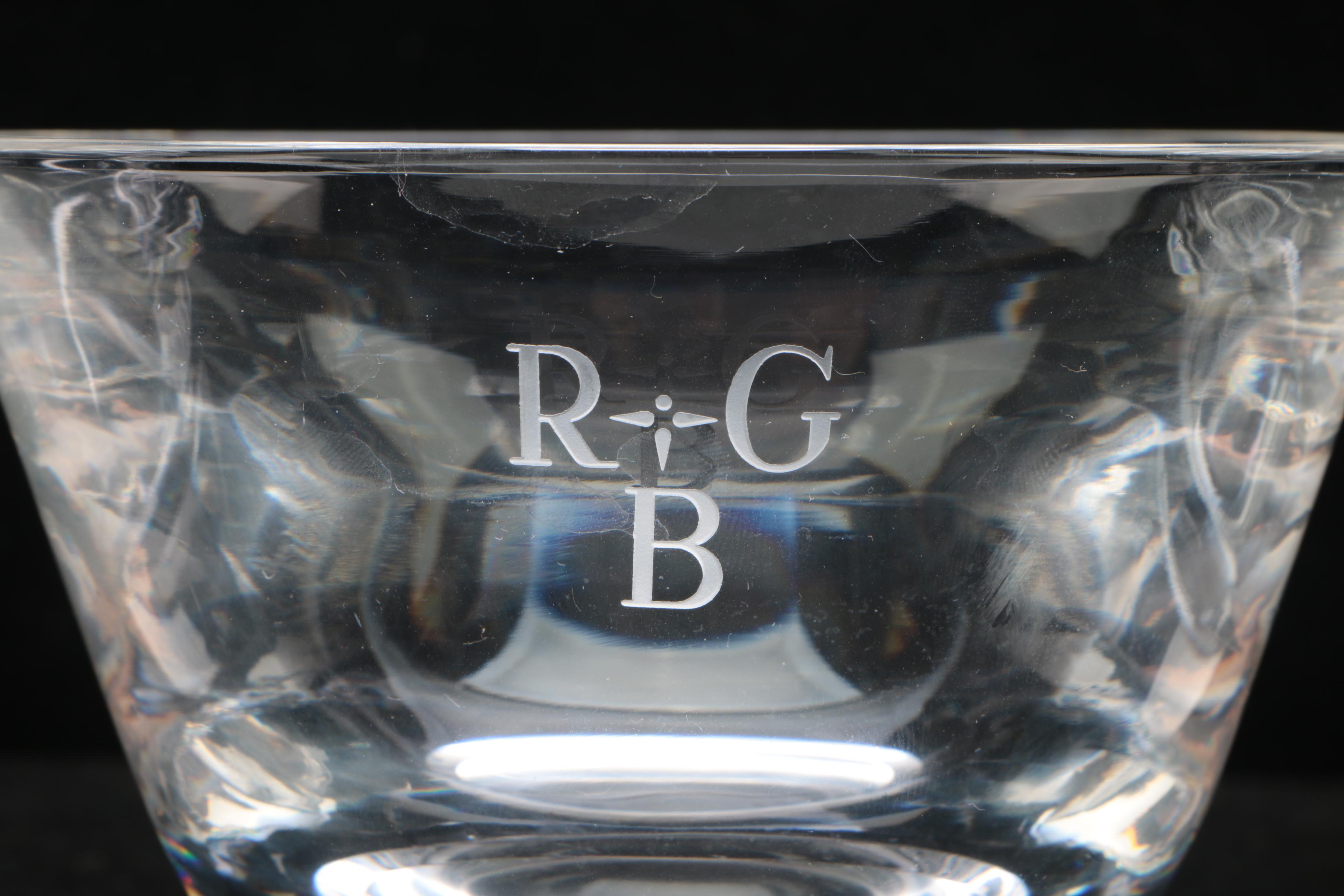 Steuben Glass Finger Bowls with Monograms