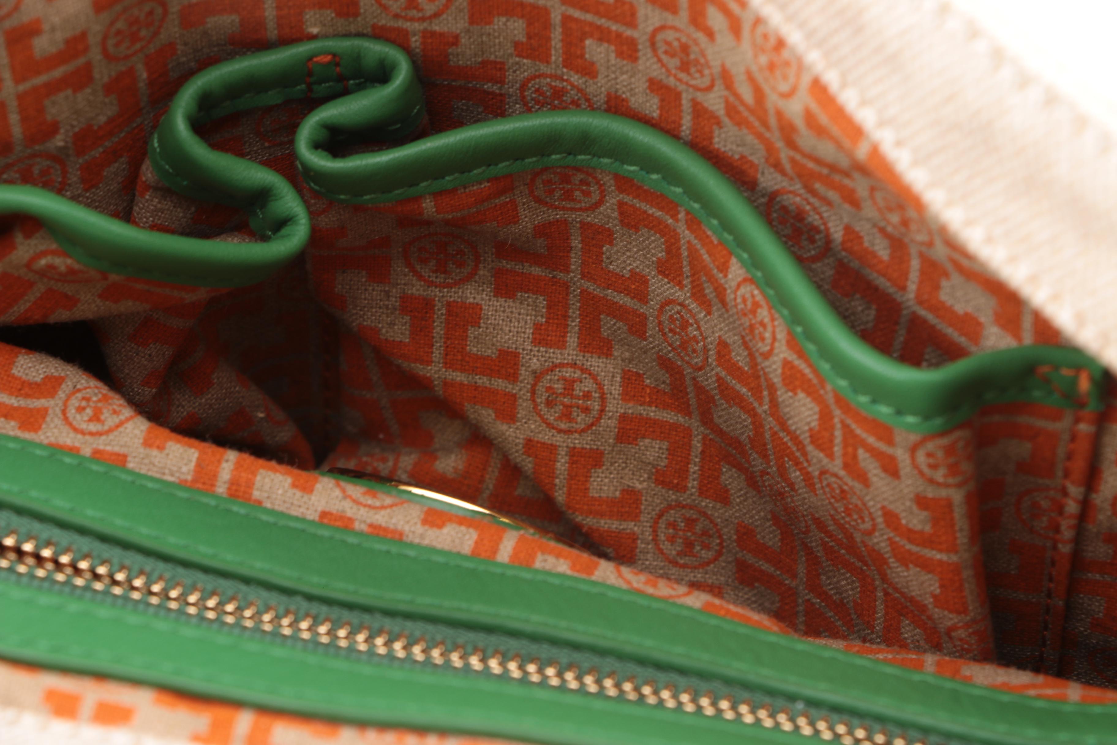 Tory Burch Canvas and Leather Shoulder Bag