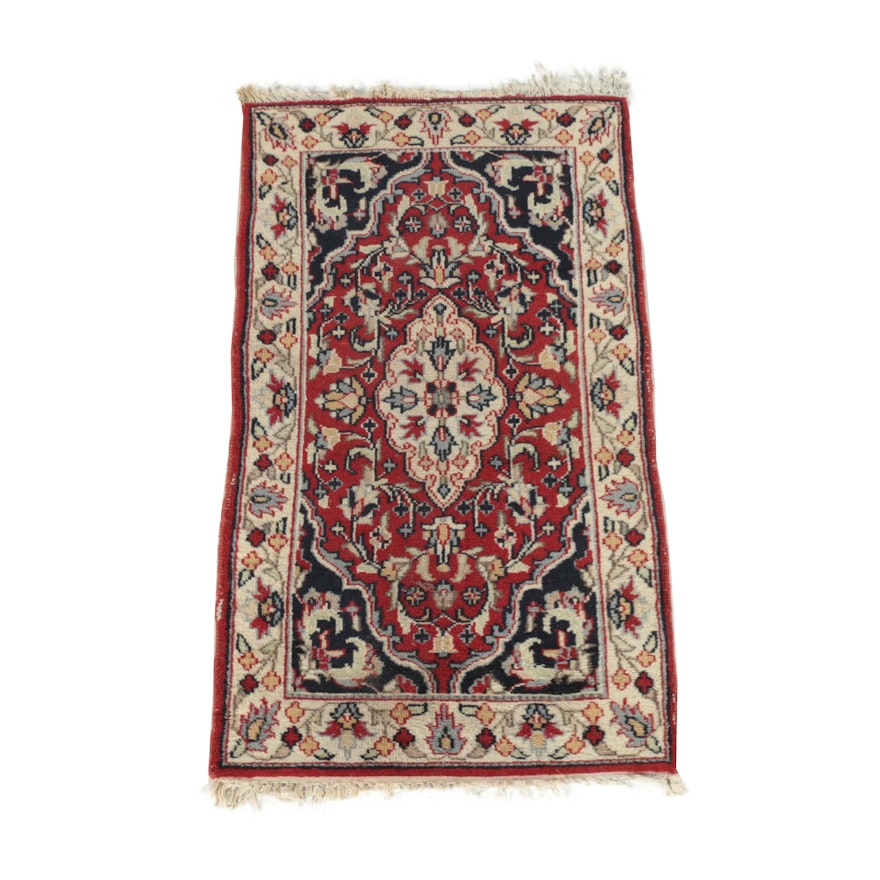 Hand-Knotted Indo-Persian Wool Accent Rug