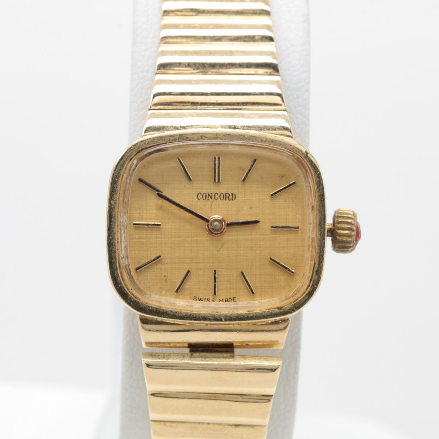 Concord 14K Yellow Gold Stem Wind Wristwatch