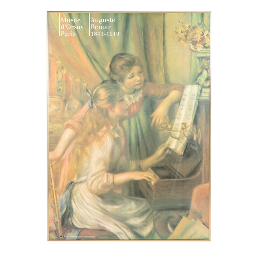 Musée d'Orsay Offset Lithograph Poster featuring "Two Young Girls at the Piano"