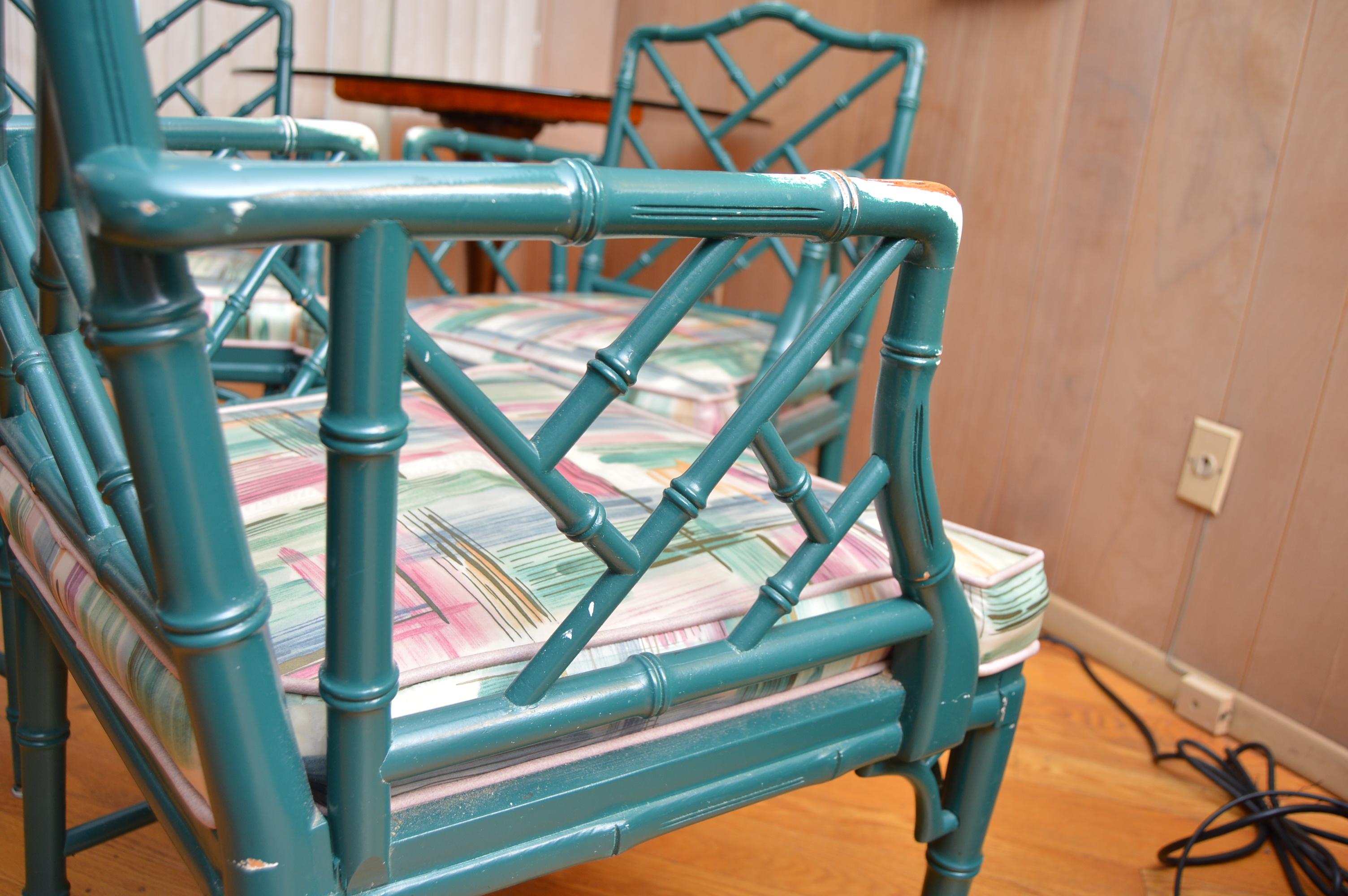 Set of Chinese Chippendale Bamboo Dining/Side Chairs