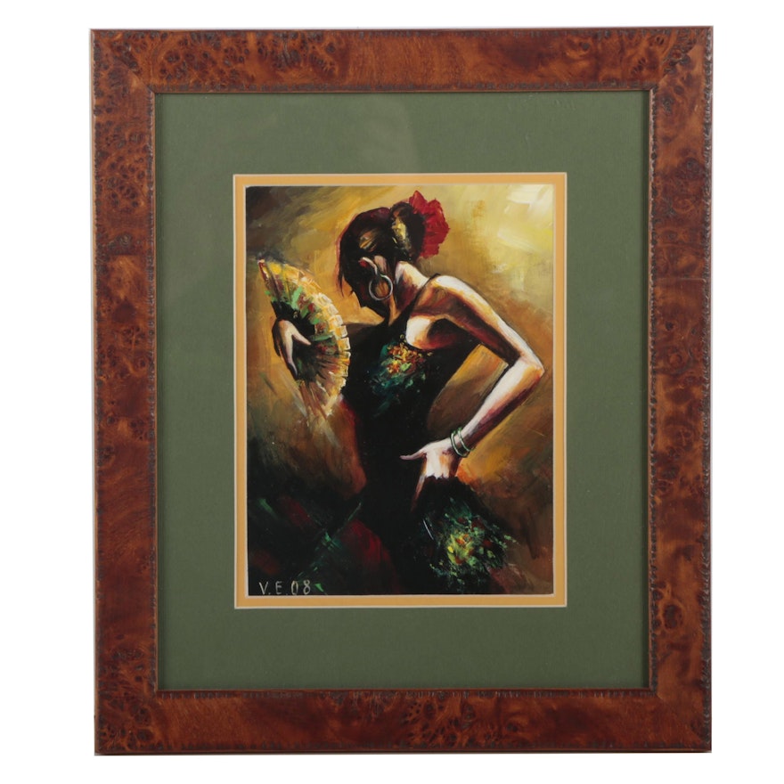 2008 Acrylic Painting of Flamenco Dancer