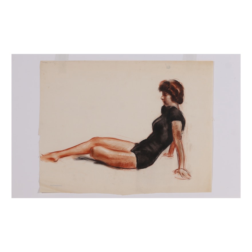 Robert Whitmore Pastel Drawing "Female Study II"