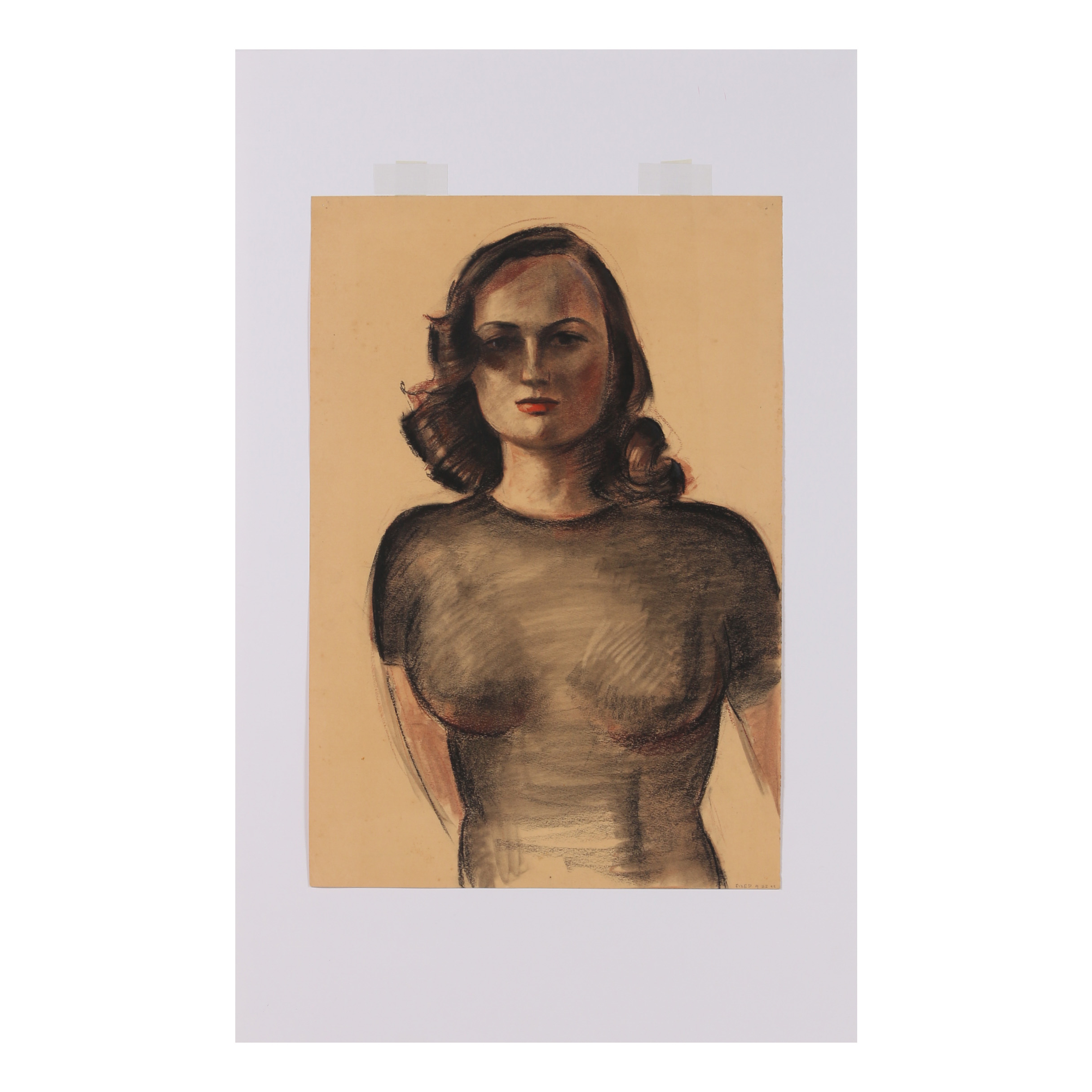 Robert Whitmore Pastel Drawing "Lady in Black"