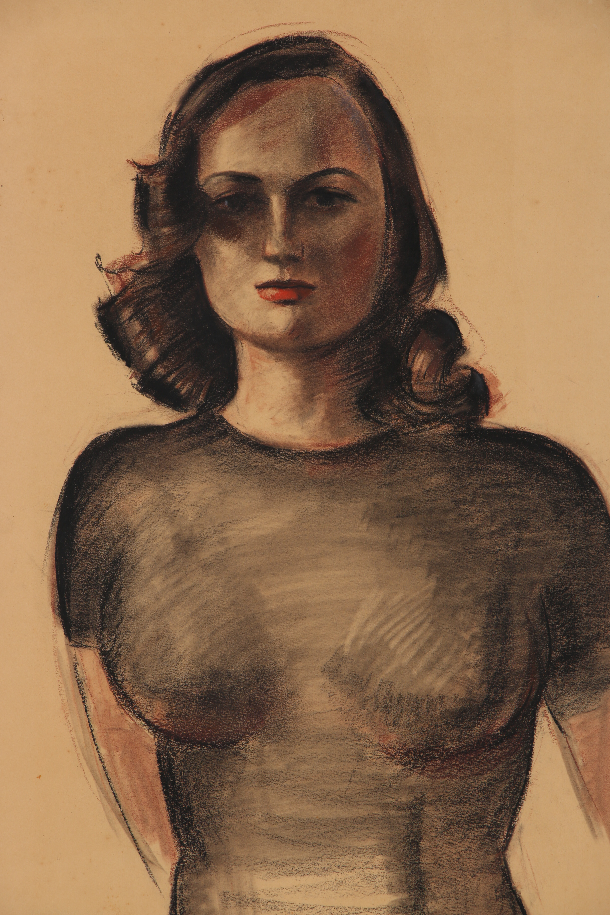 Robert Whitmore Pastel Drawing "Lady in Black"
