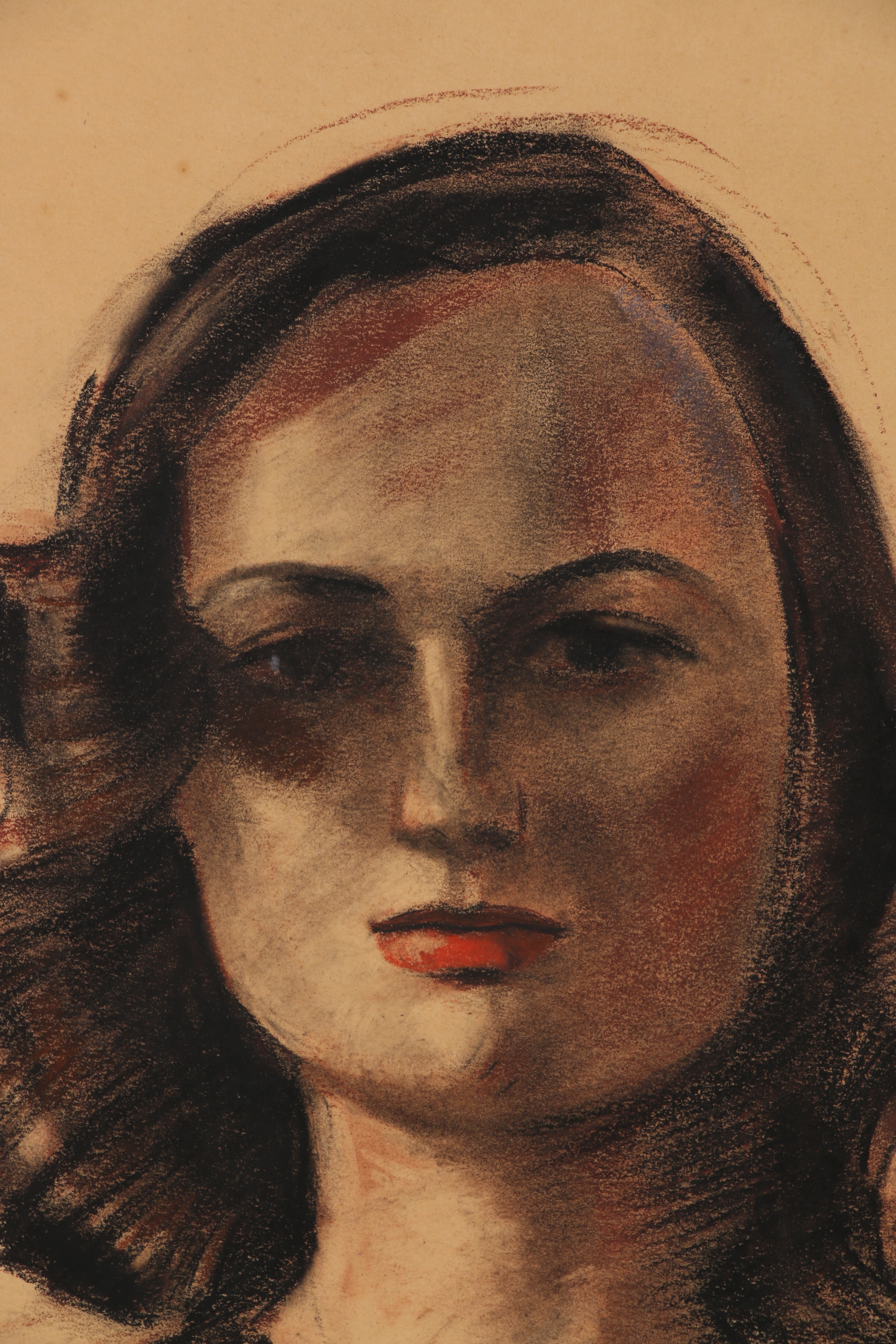 Robert Whitmore Pastel Drawing "Lady in Black"