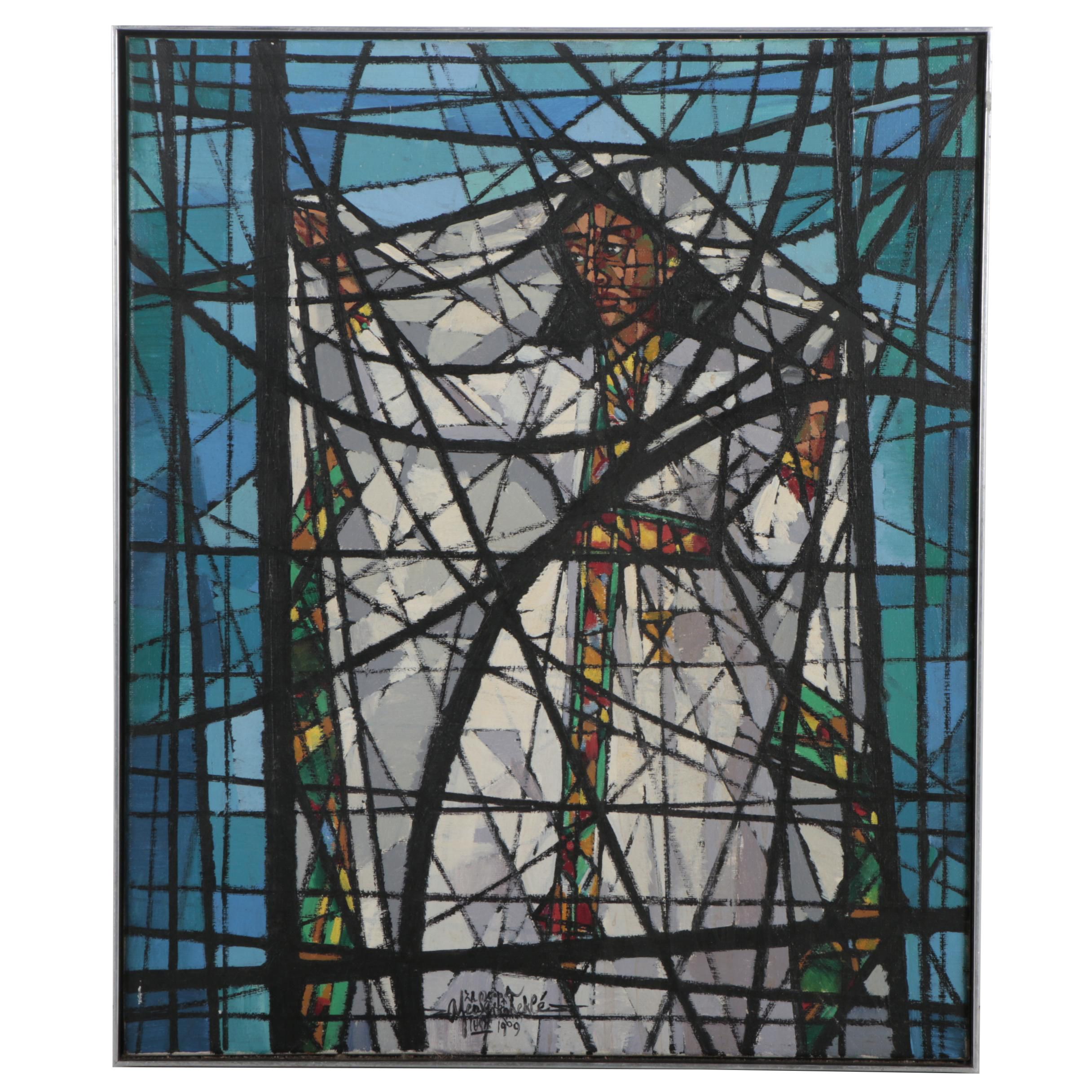 Afewerk Teklé Mid 20th Century Oil Painting