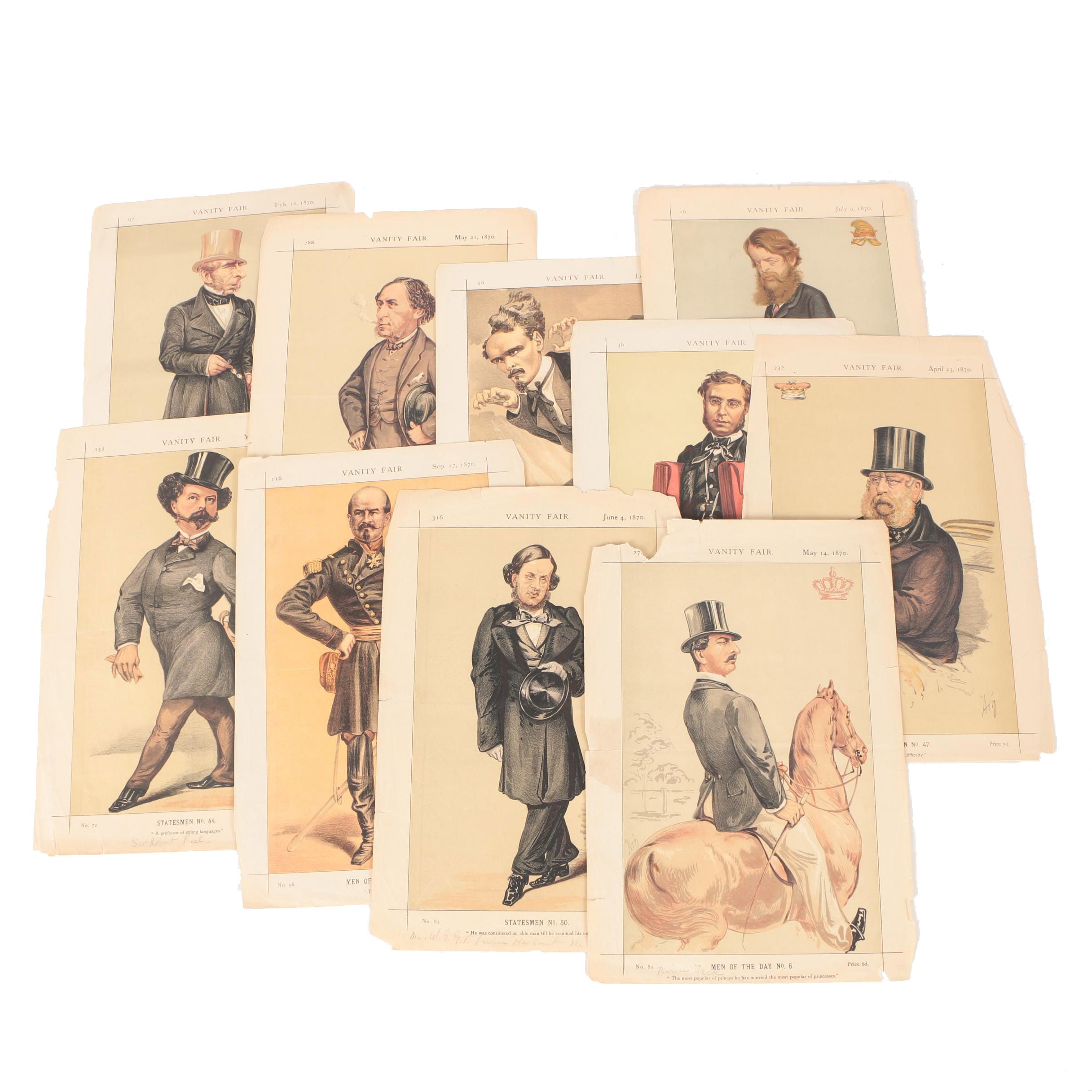 1870 Ape and Ἀτη Lithograph Portraits From "Vanity Fair"