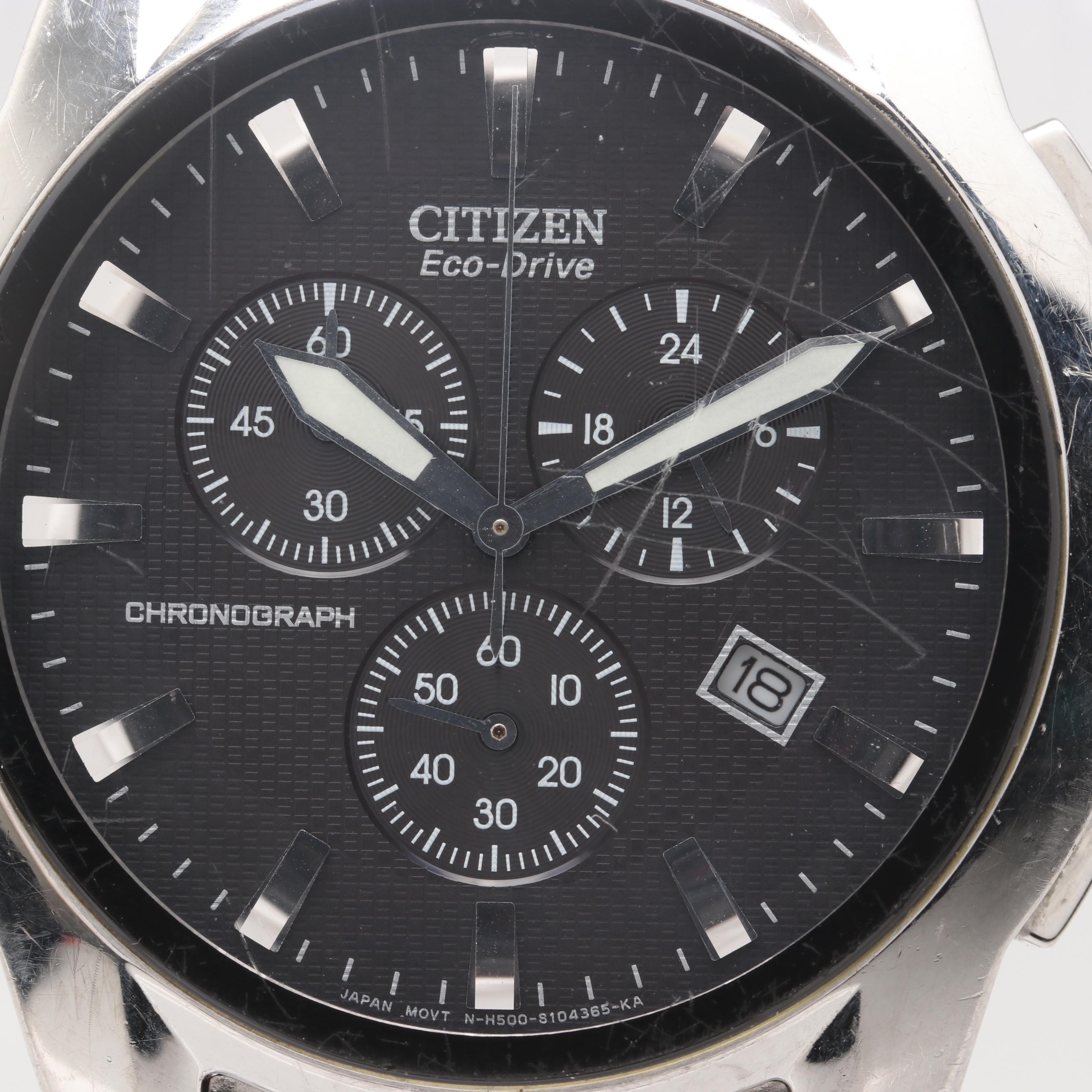 Citizen Eco-Drive Stainless Steel Chronograph Watch