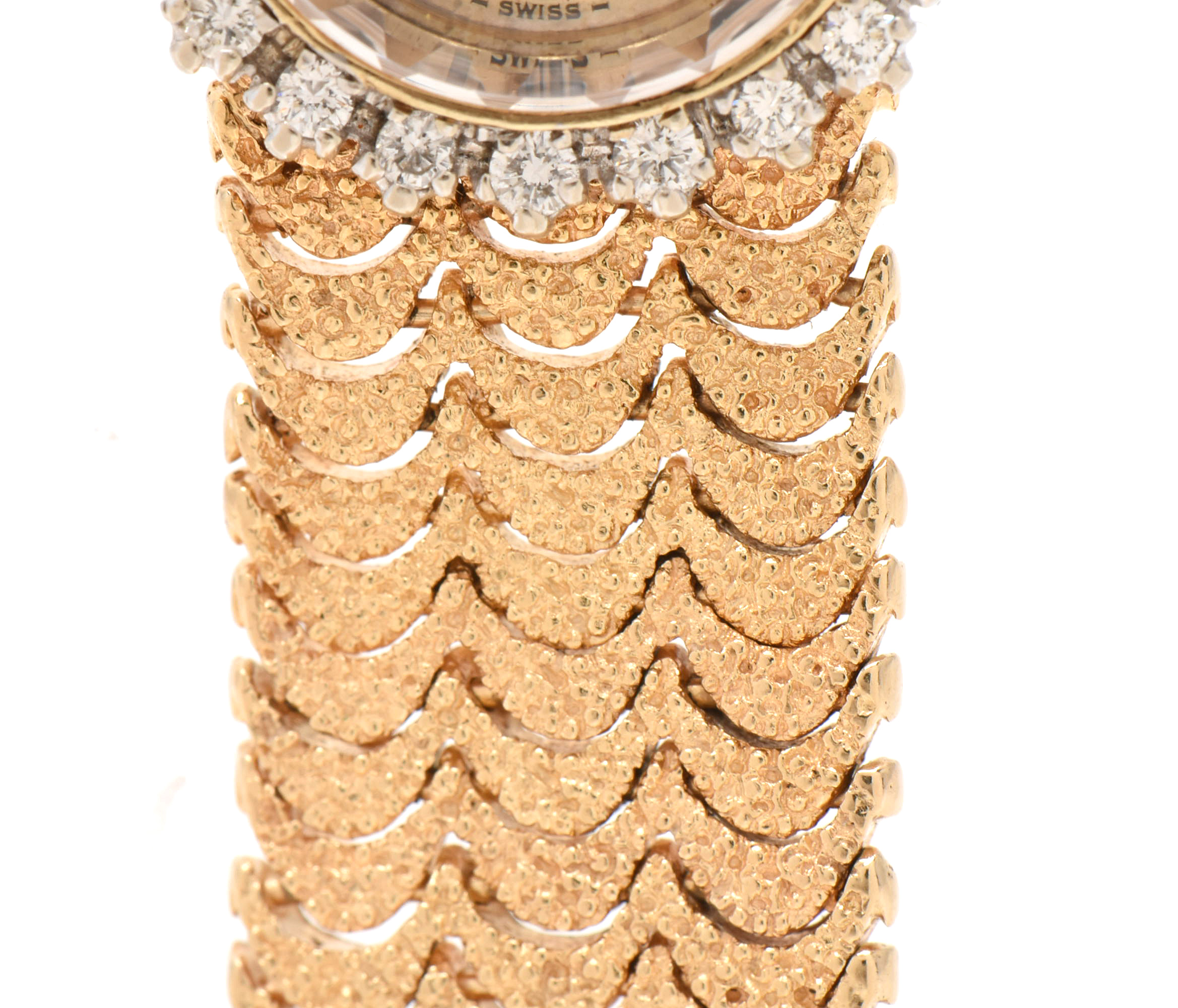 Vintage Rolex 14K Yellow Gold and Diamond Bezel Watch