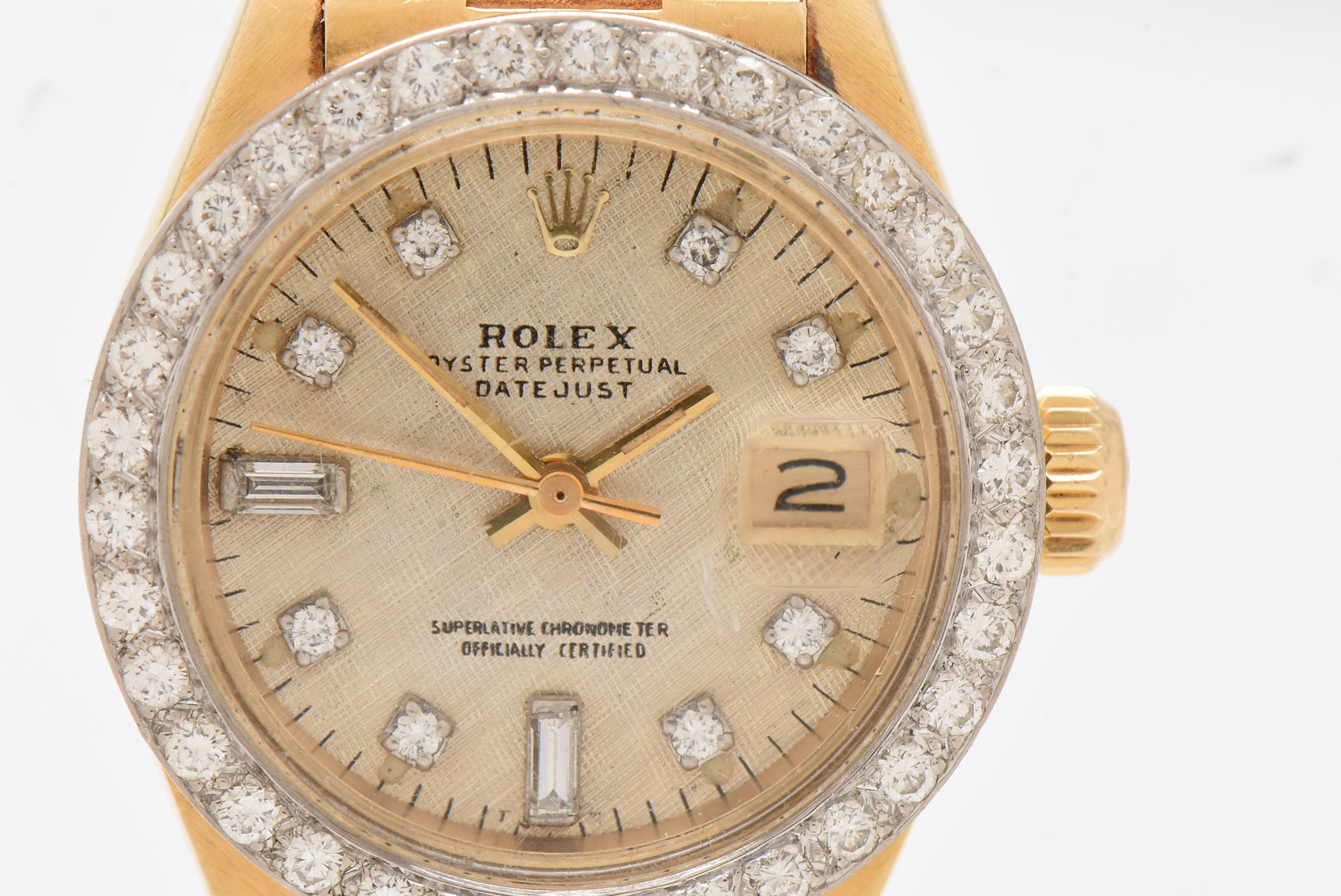 Rolex 18K Yellow Gold and Diamond Oyster Perpetual DateJust Watch
