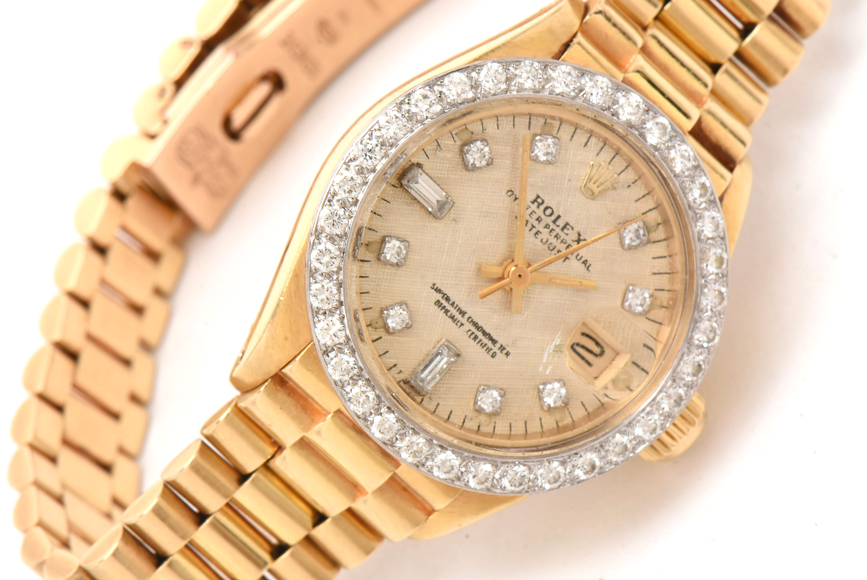 Rolex 18K Yellow Gold and Diamond Oyster Perpetual DateJust Watch