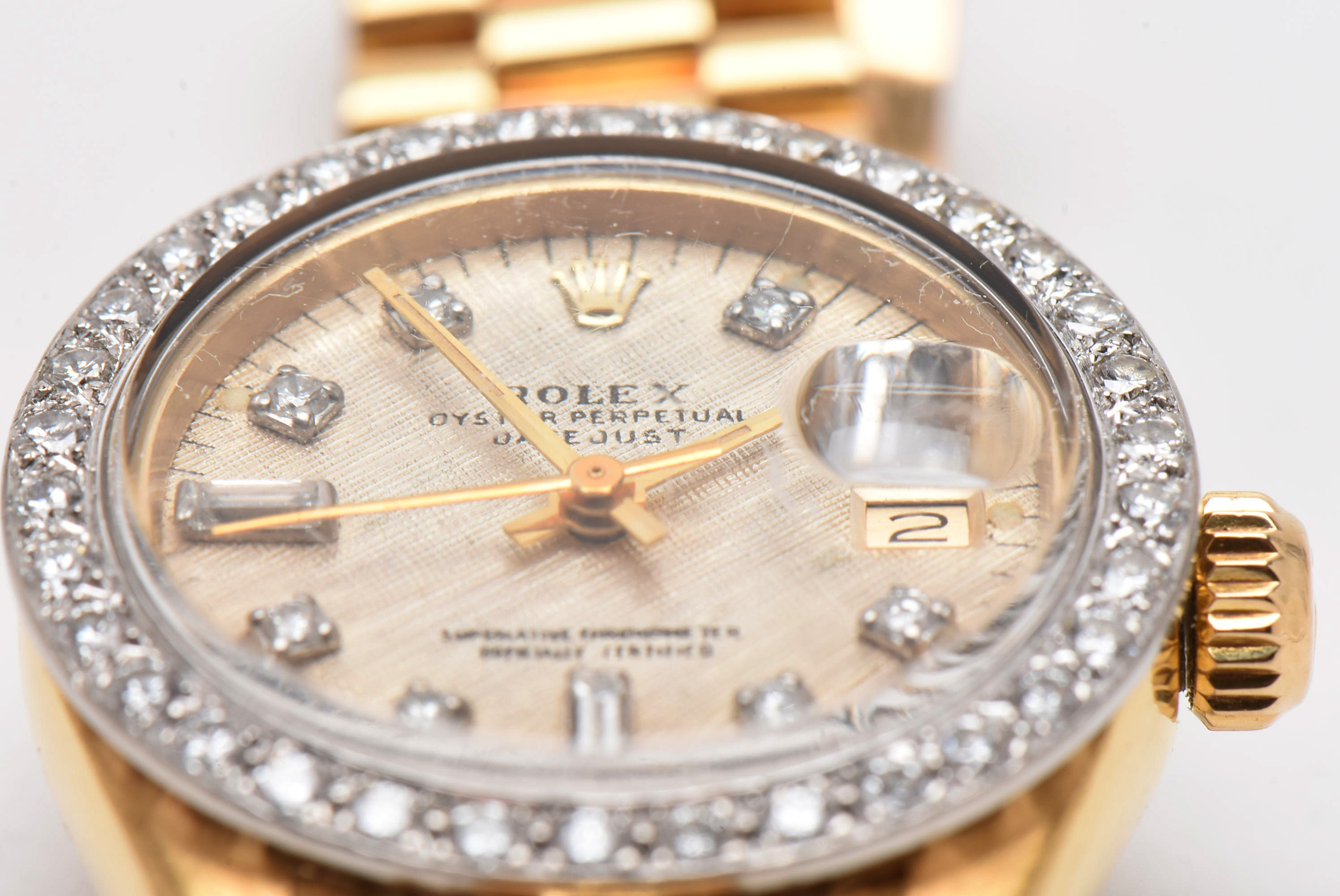 Rolex 18K Yellow Gold and Diamond Oyster Perpetual DateJust Watch