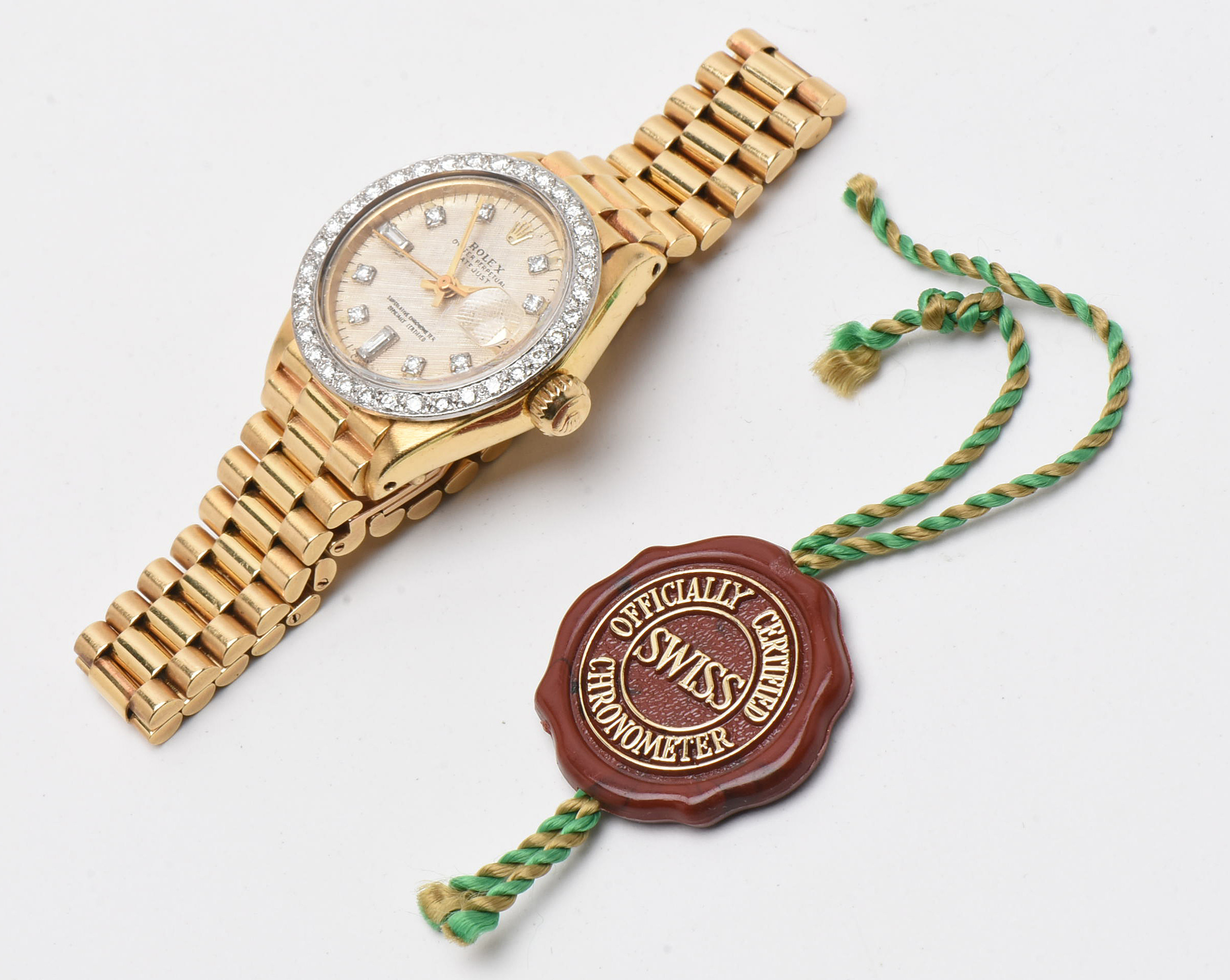 Rolex 18K Yellow Gold and Diamond Oyster Perpetual DateJust Watch