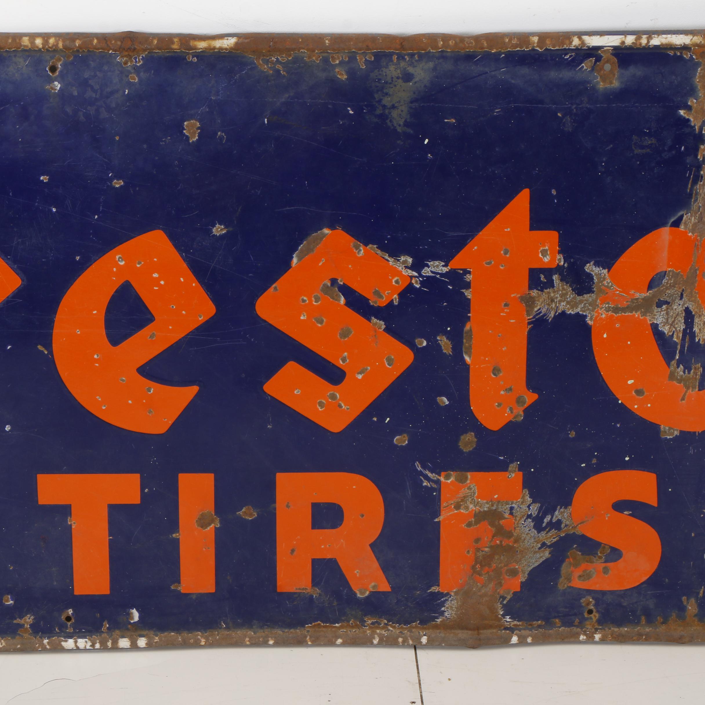 1940s-1950s Firestone Metal Advertising Sign
