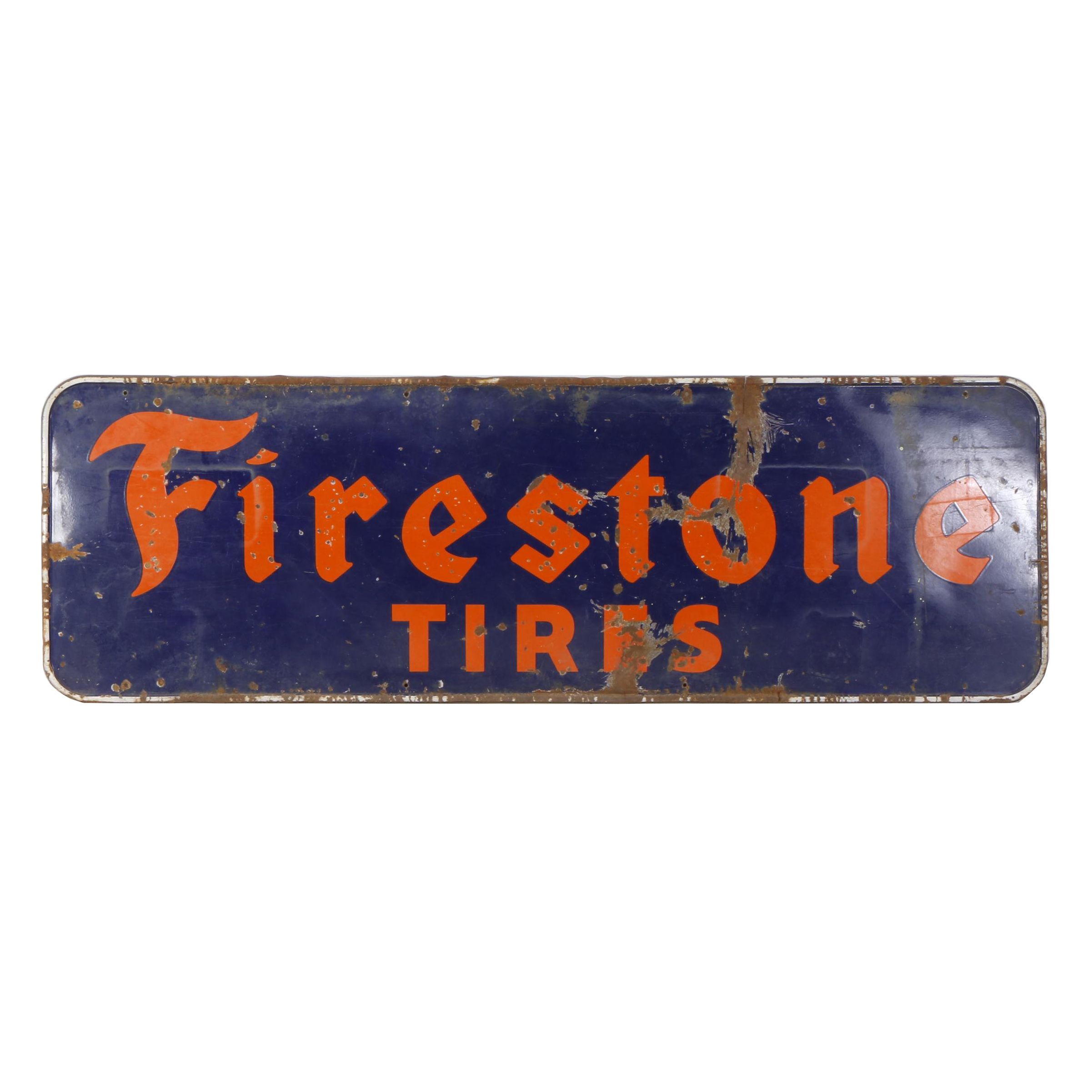1940s-1950s Firestone Metal Advertising Sign