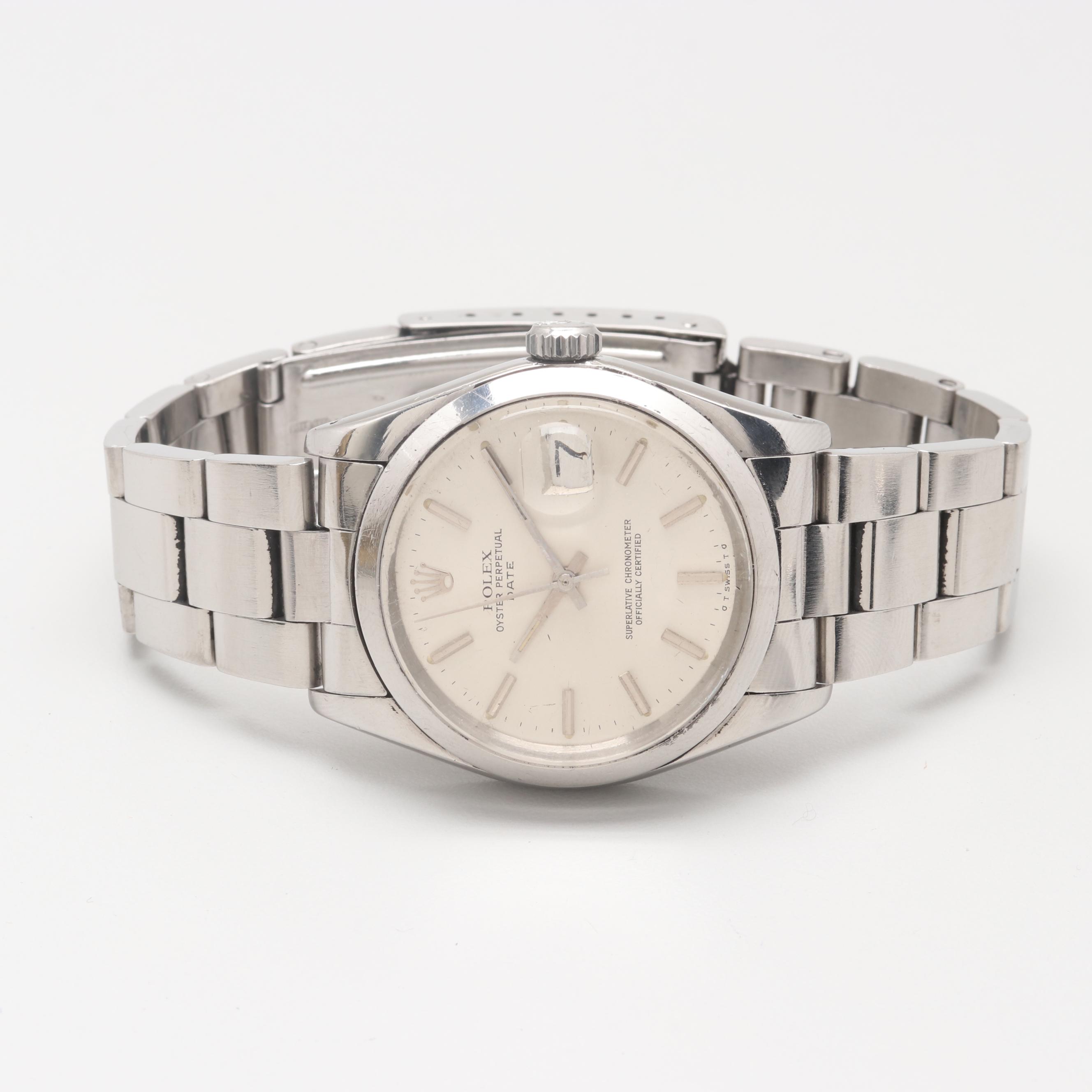 Circa 1974 Rolex Oyster Perpetual Date Watch with Souvenir Spoon