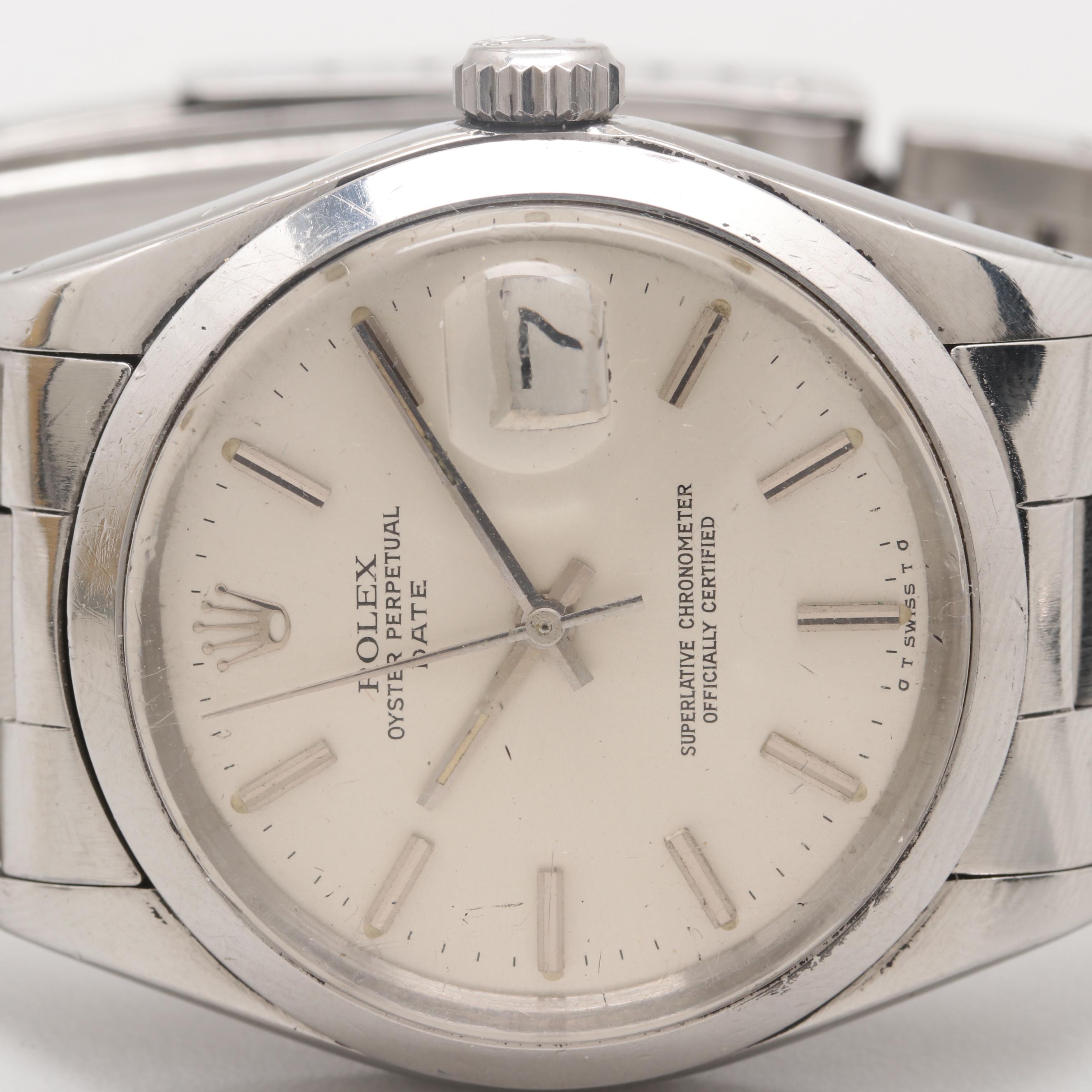 Circa 1974 Rolex Oyster Perpetual Date Watch with Souvenir Spoon