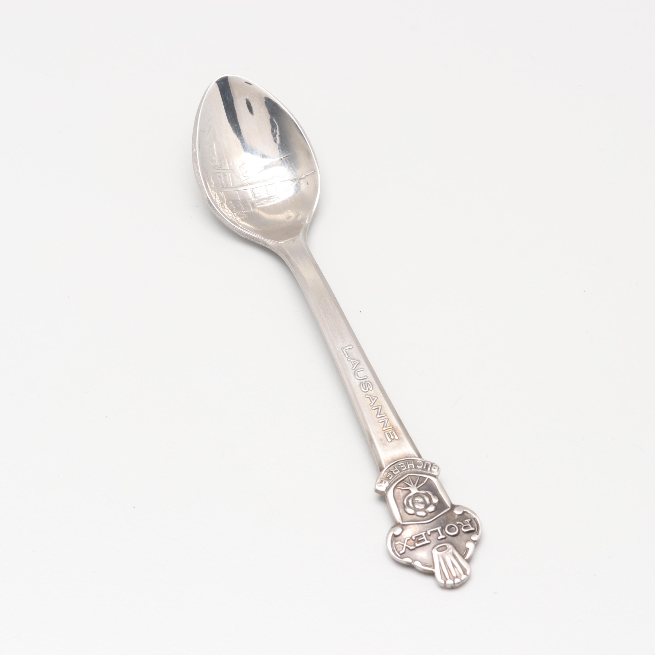 Circa 1974 Rolex Oyster Perpetual Date Watch with Souvenir Spoon